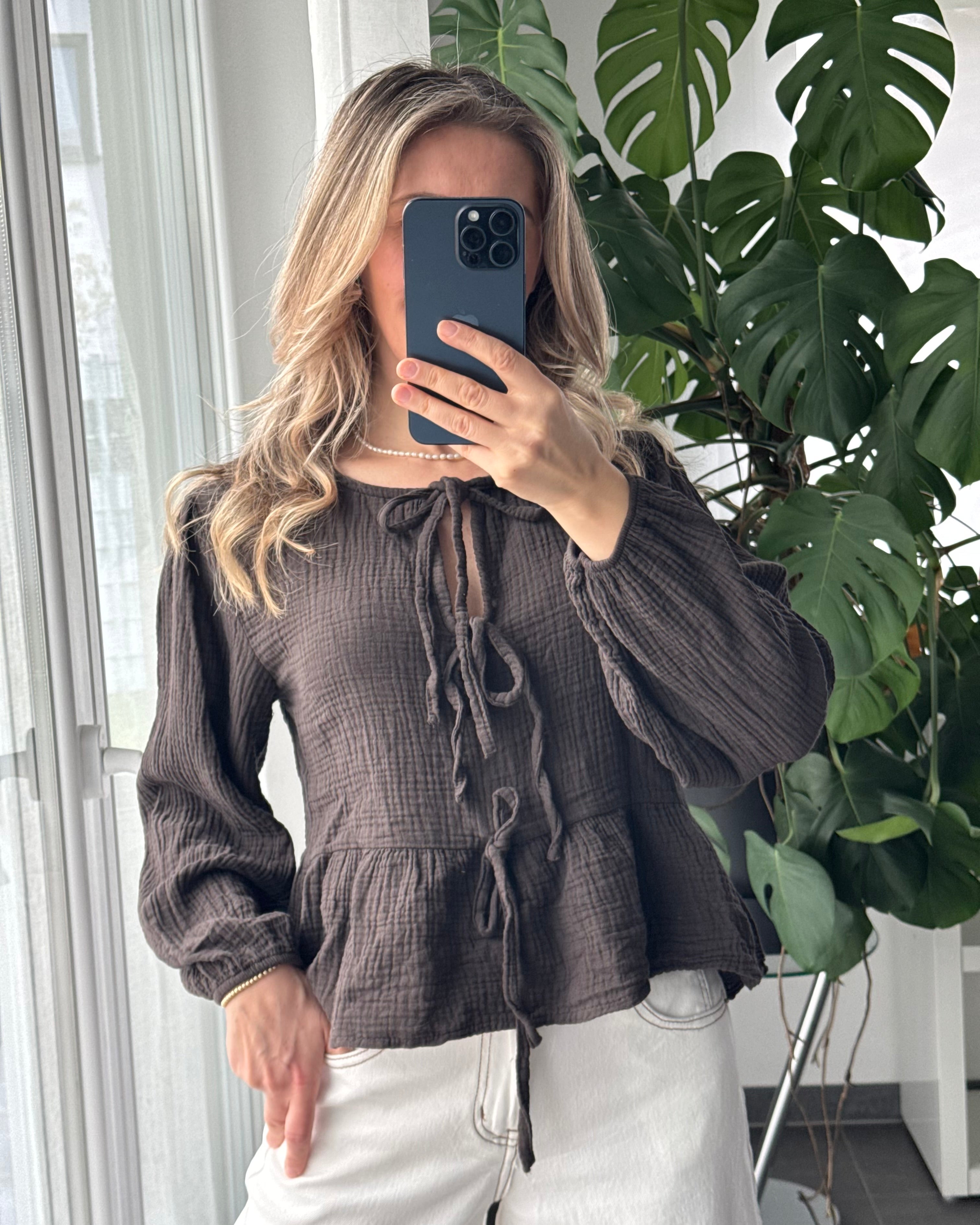 Musselinbluse Melly Braun