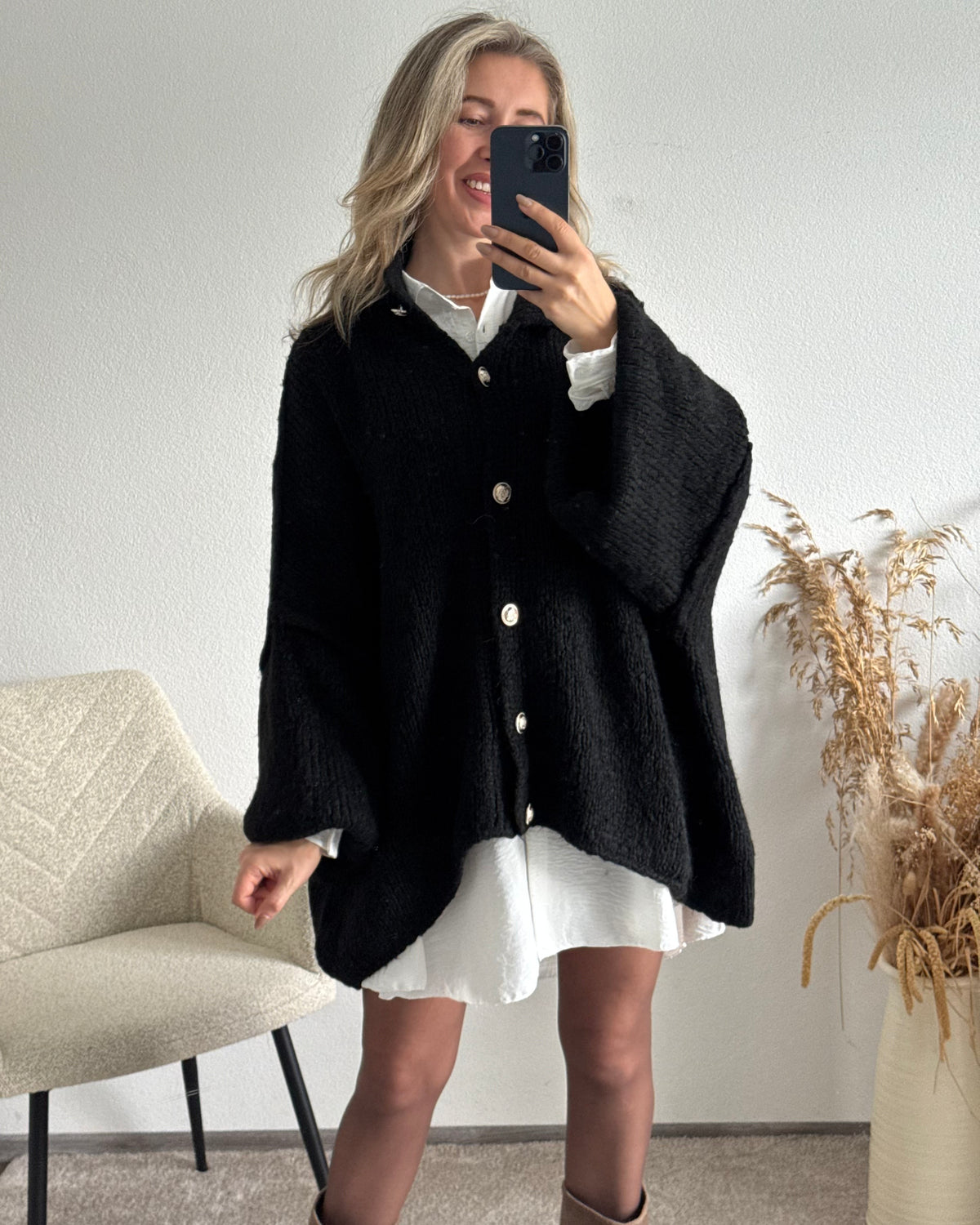 Strickjacke Elly Schwarz