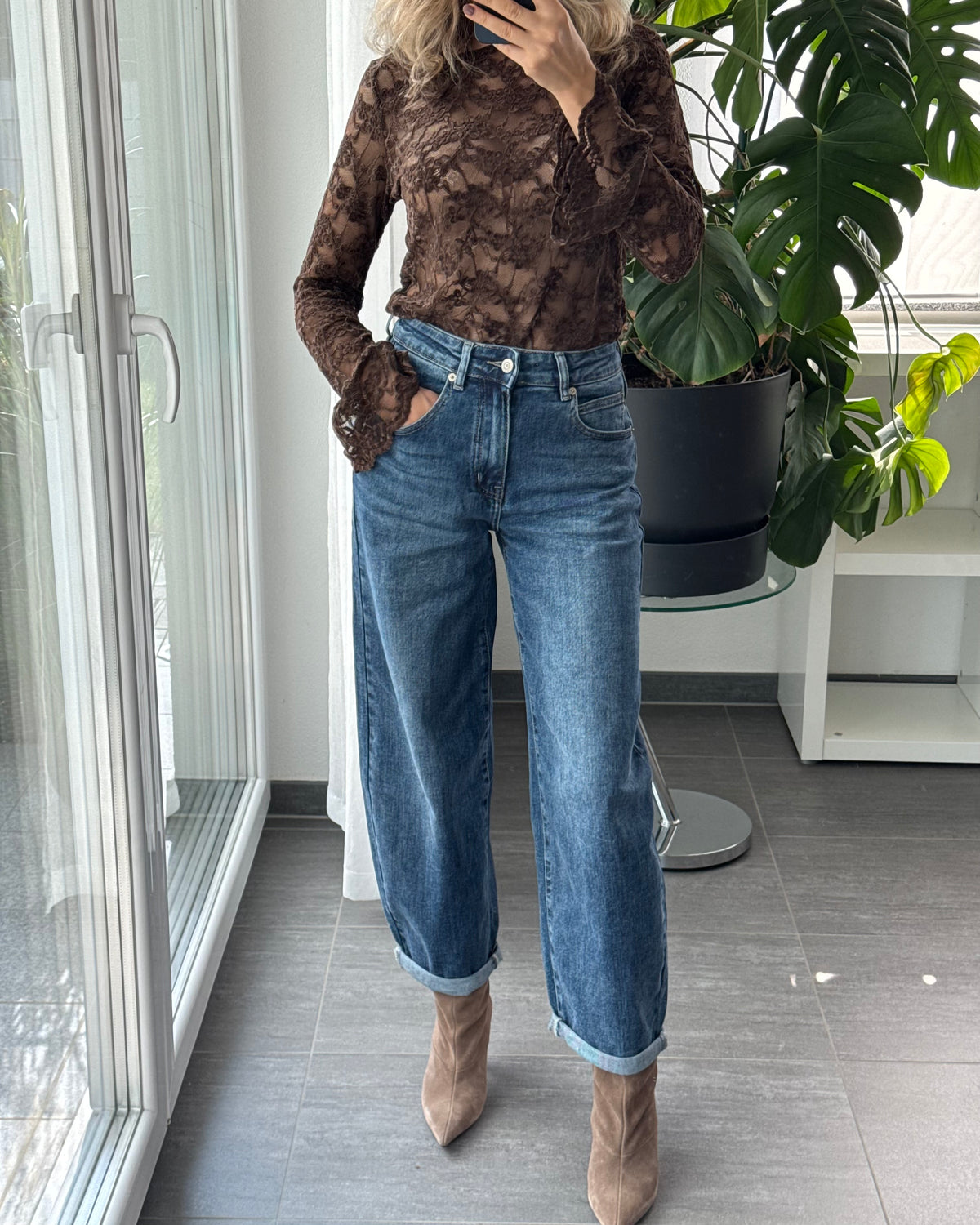 Stretch Ballon Jeans Blau