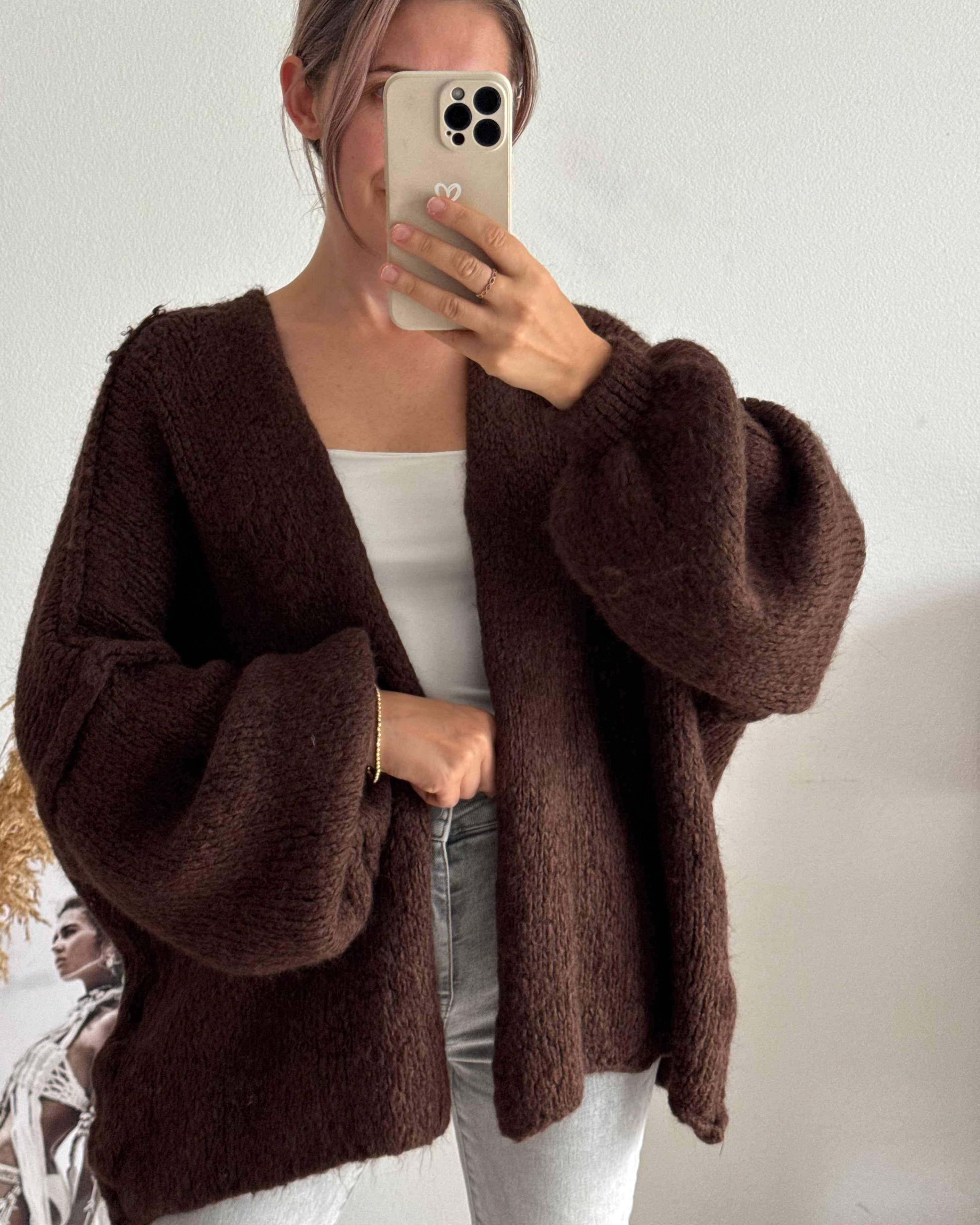 Offener Oversize Cardigan Lea BRAUN
