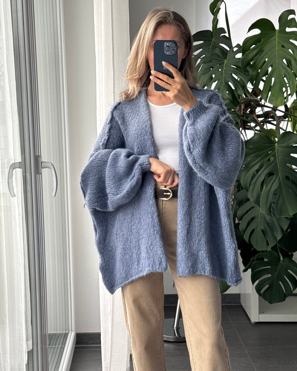 Offener Oversize Cardigan Lea Blau