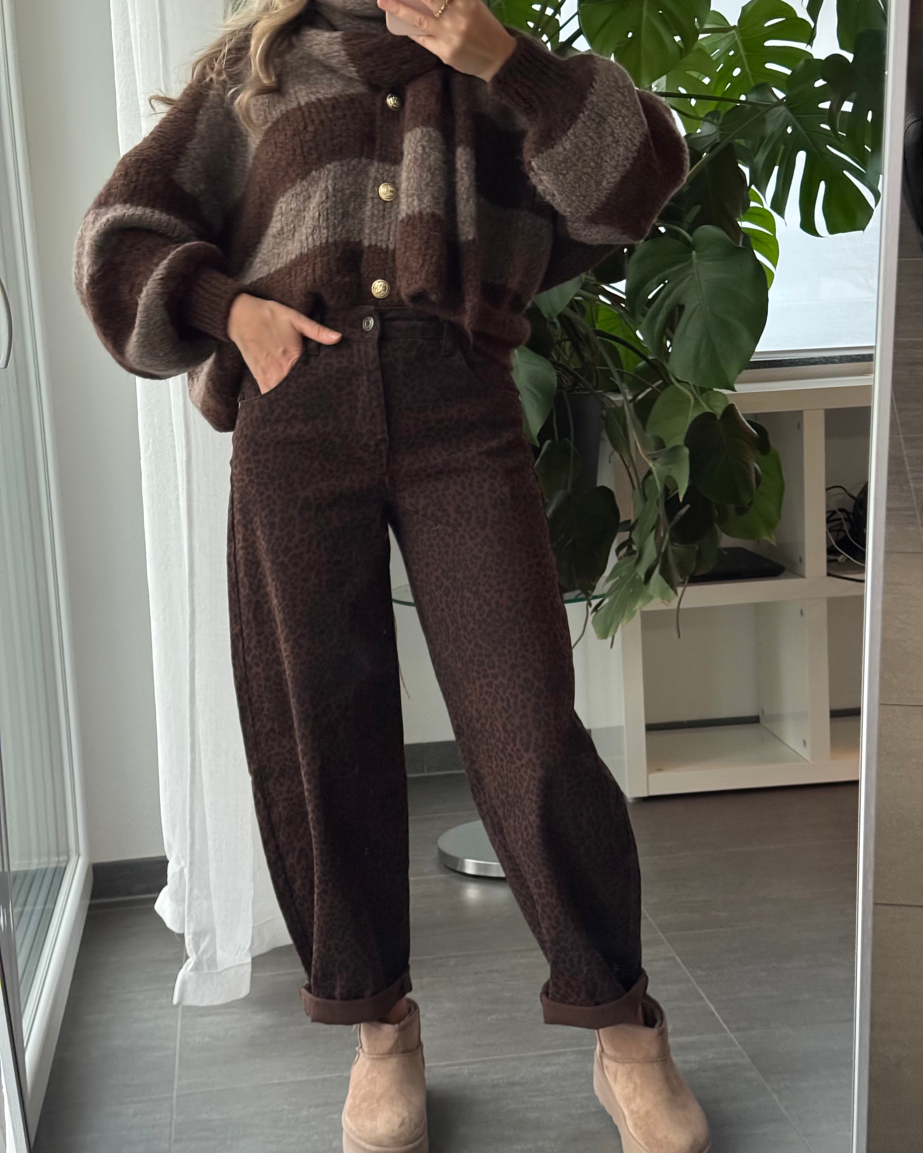 Stretch Balloon Jeans Leo Brown