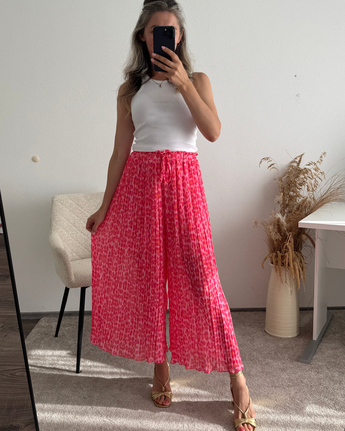 Plisseehose Leo Pink Orange