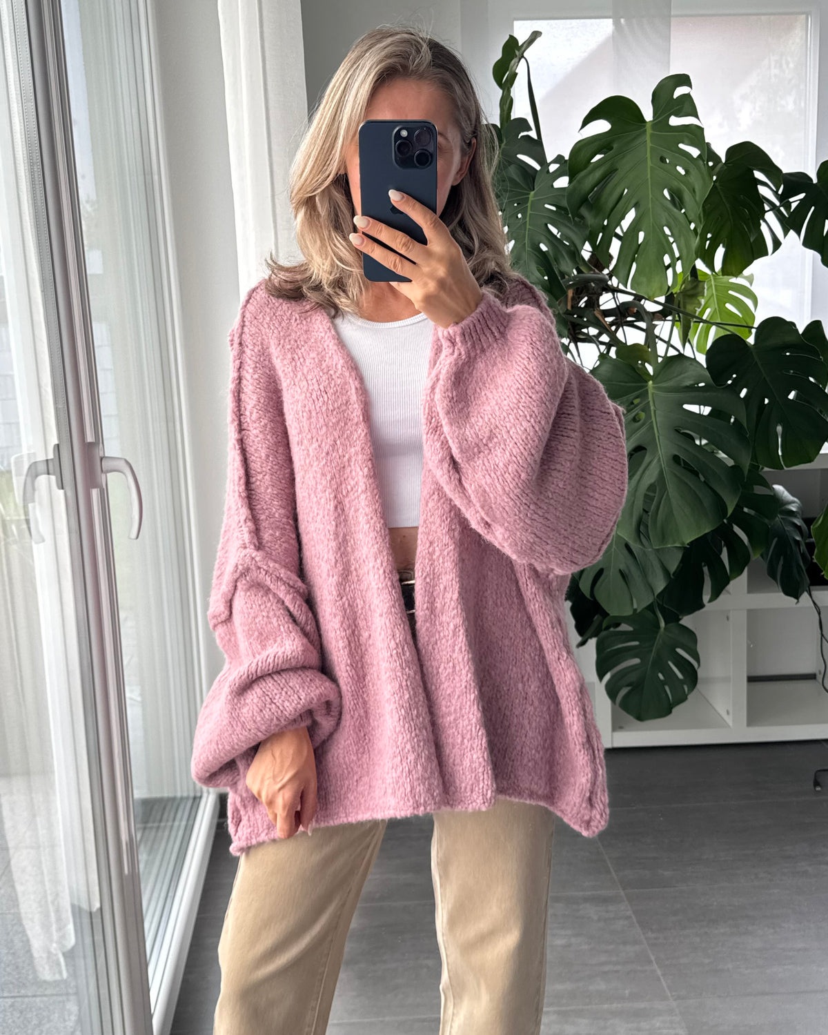 Offener Oversize Cardigan Lea Altrosa