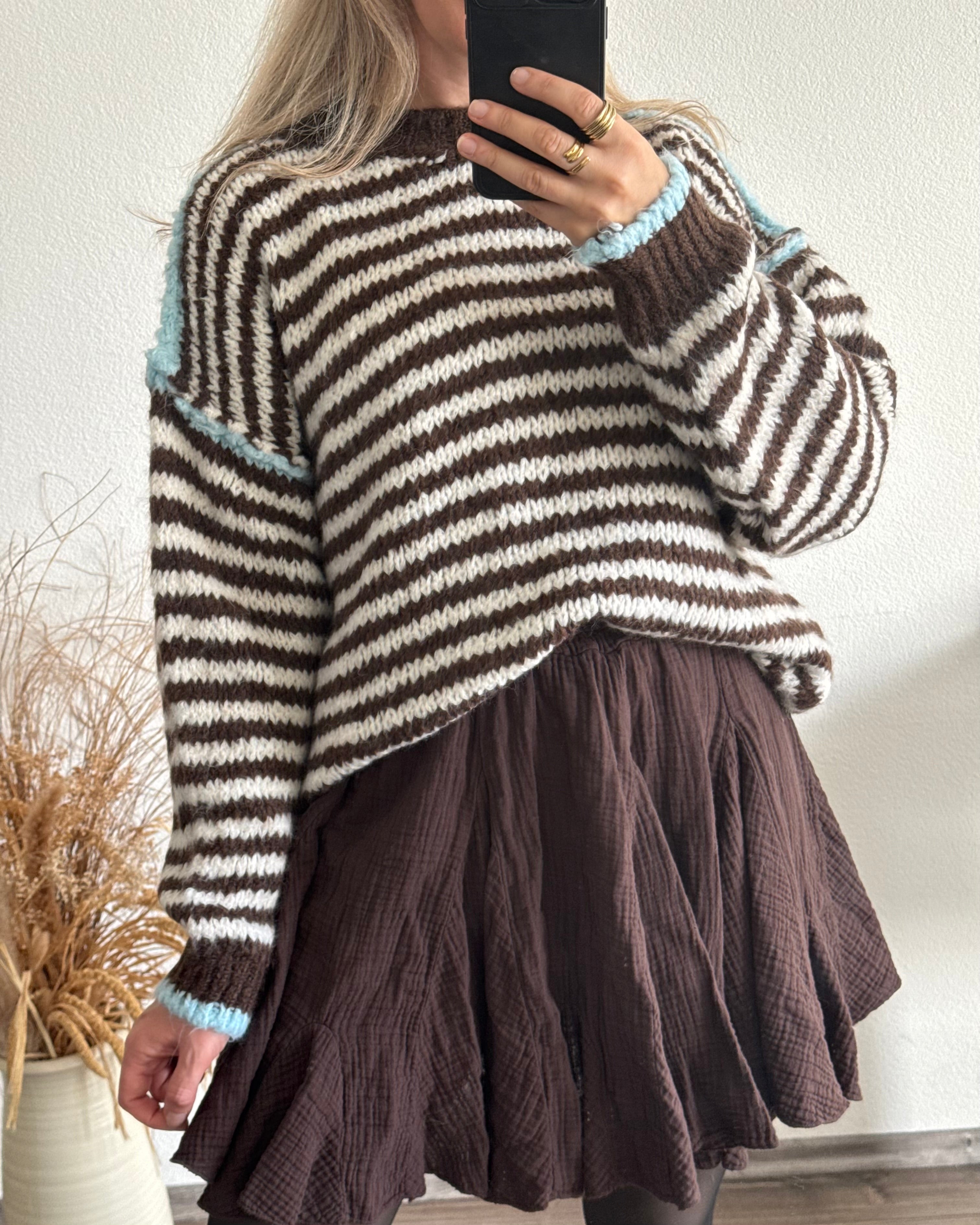 Kuschelweicher Strickpullover Chocolate Blue