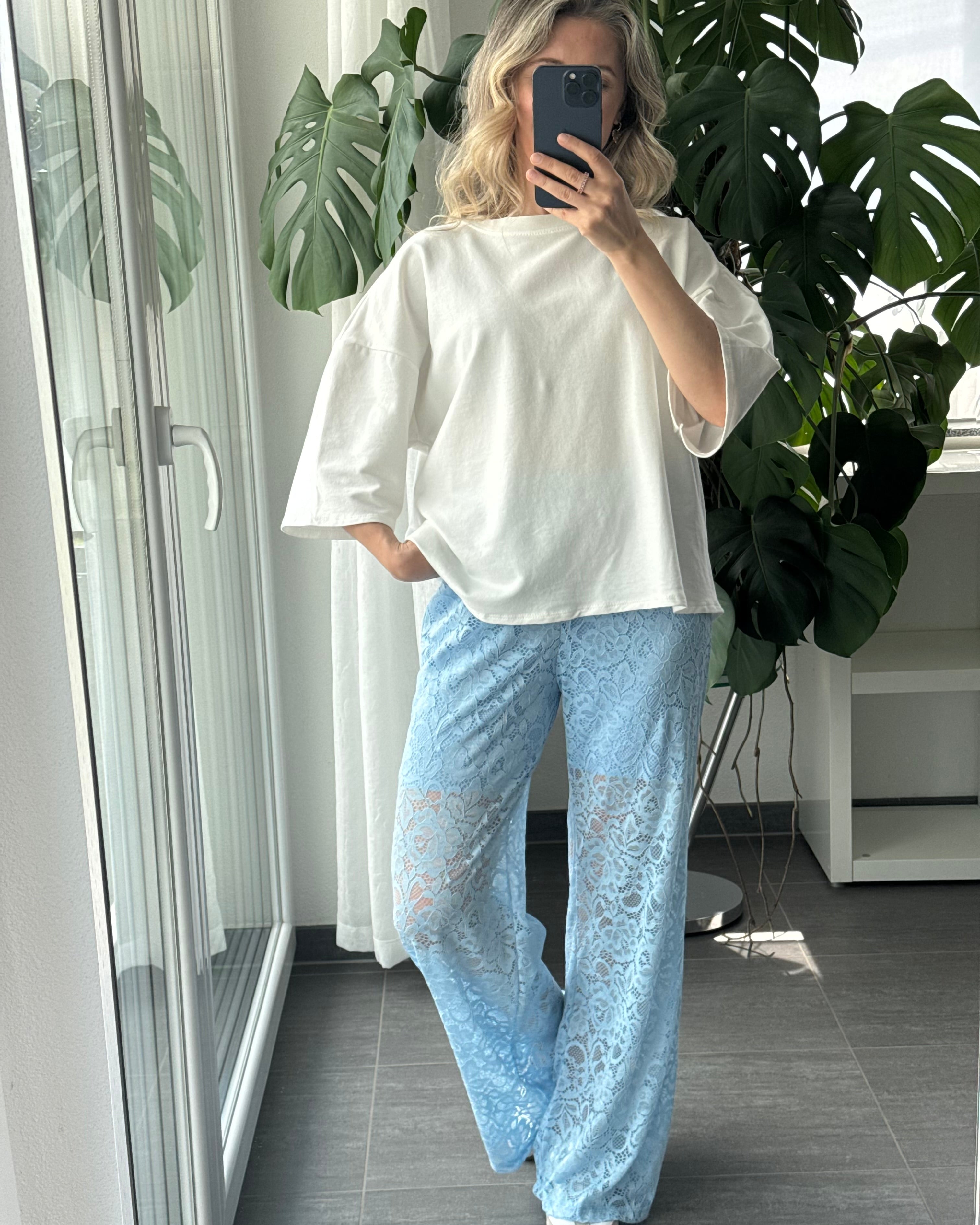 Spitzenhose blau