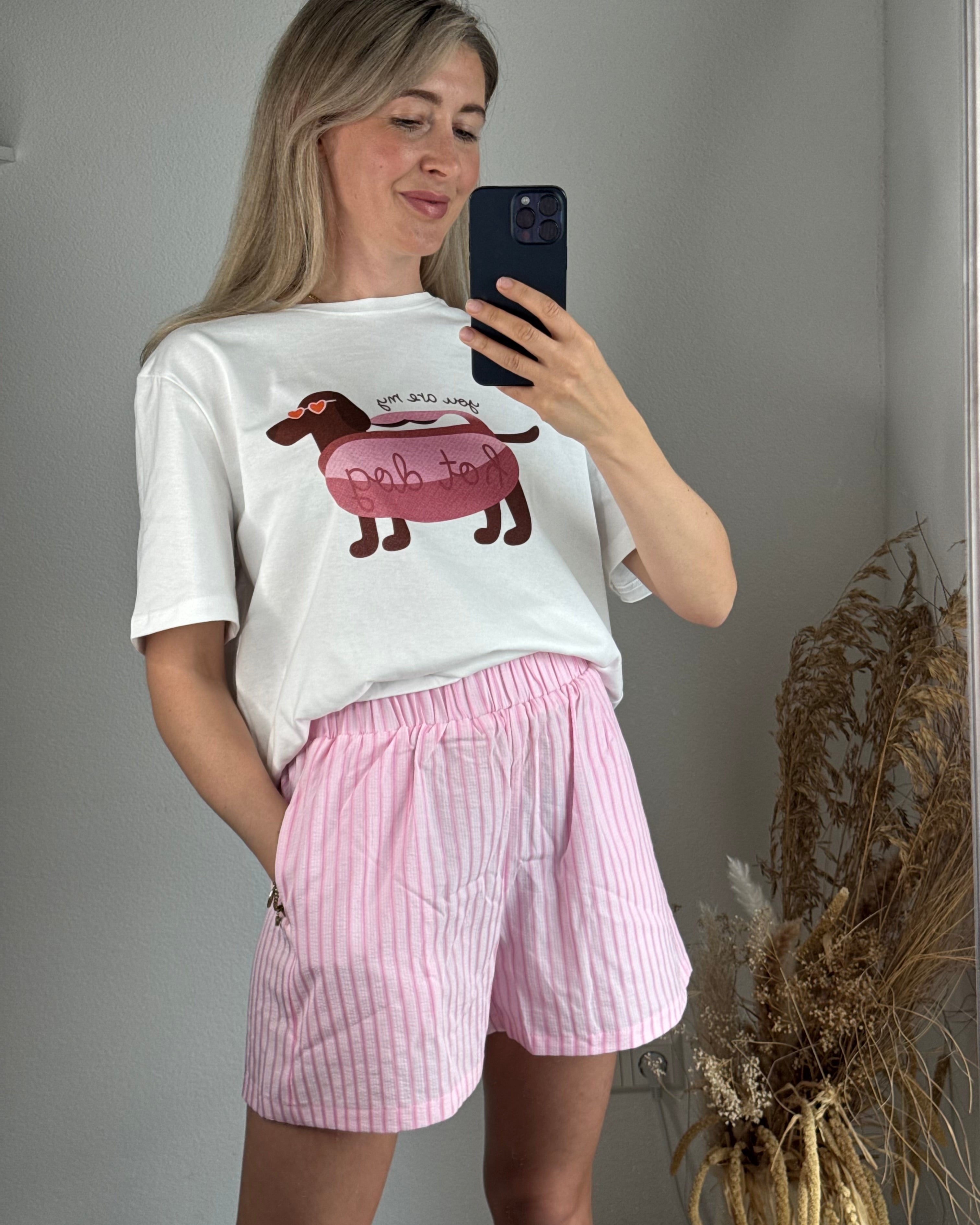 EINZELTEIL stripes Short rosa VOM UMTAUSCH AUSGESCHLOSSEN