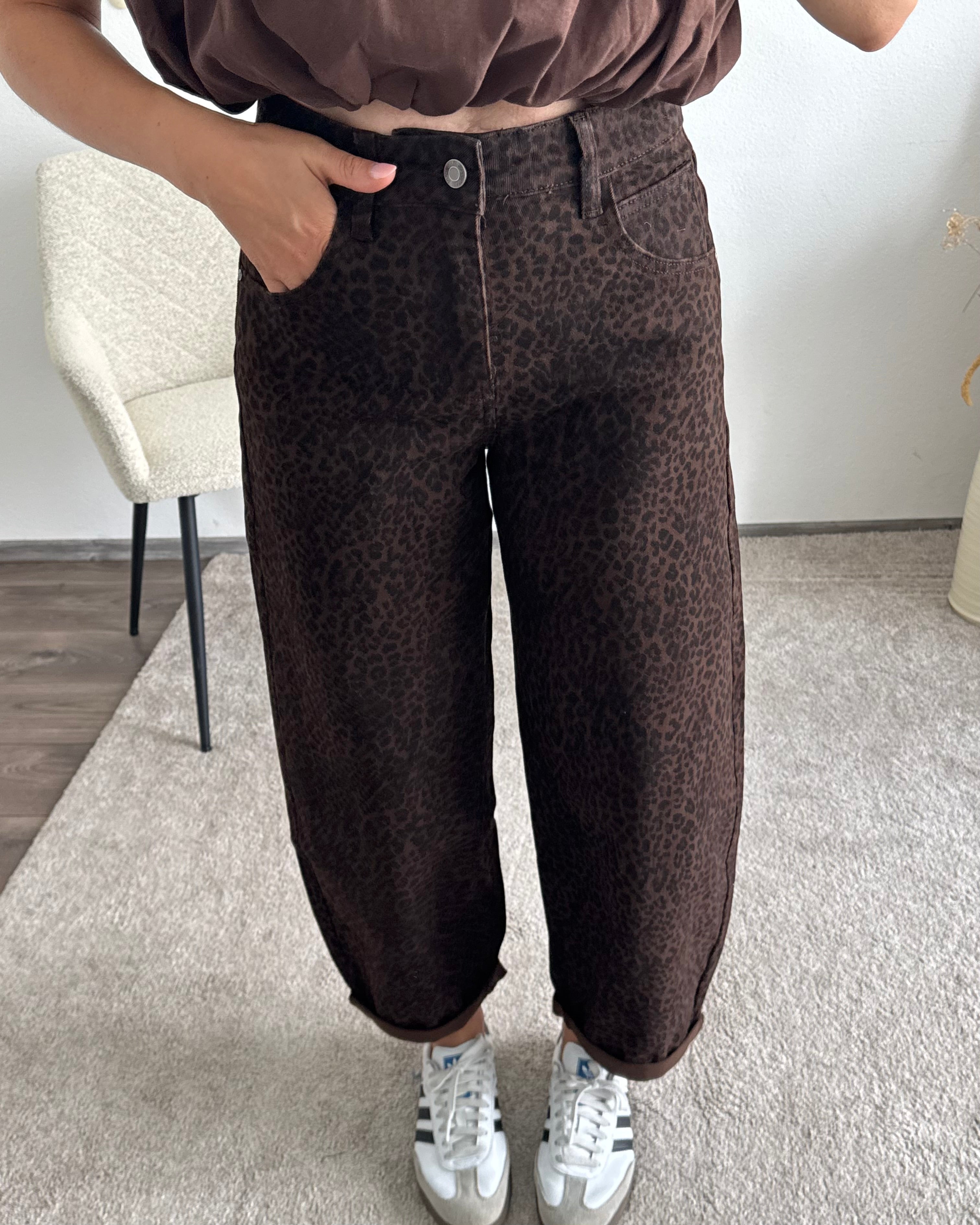 Stretch Balloon Jeans Leo Brown