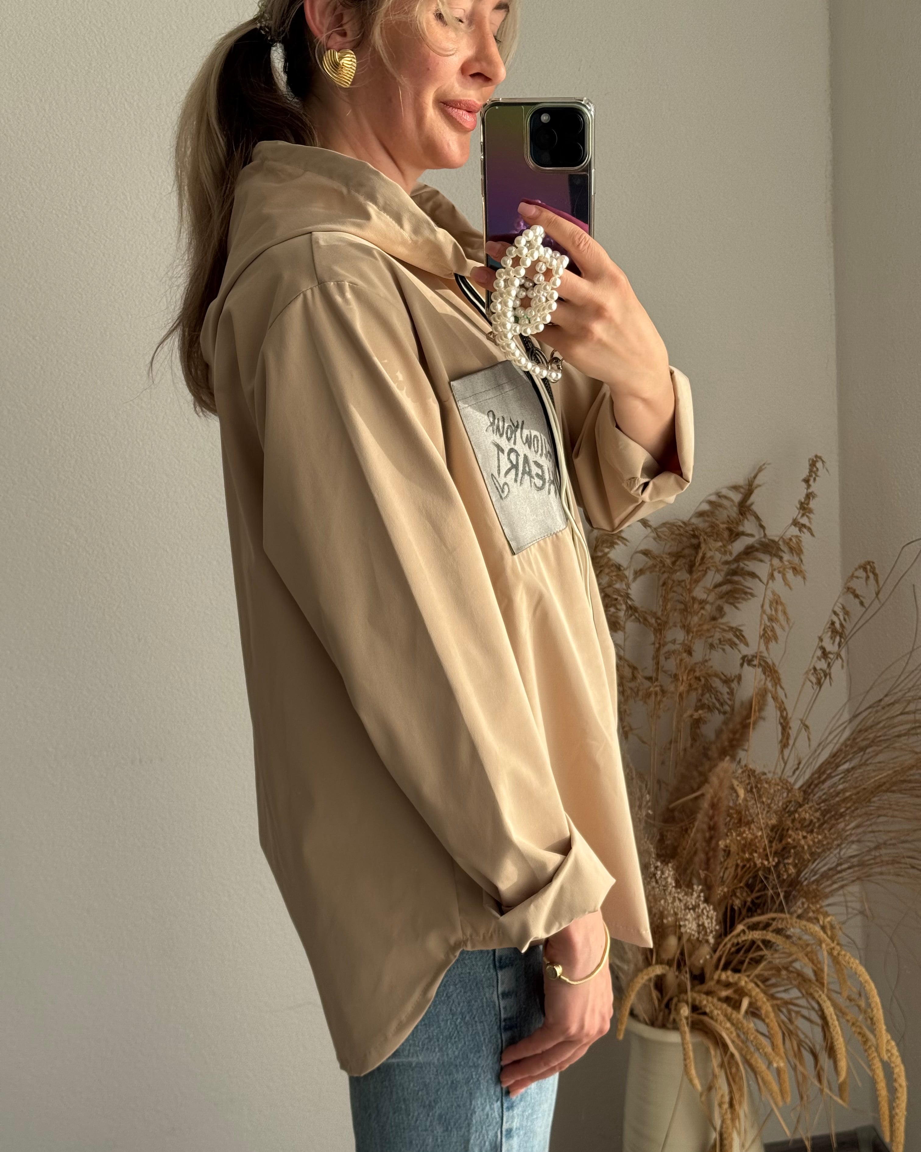 Sommerjacke FOLLOW YOUR HEART beige