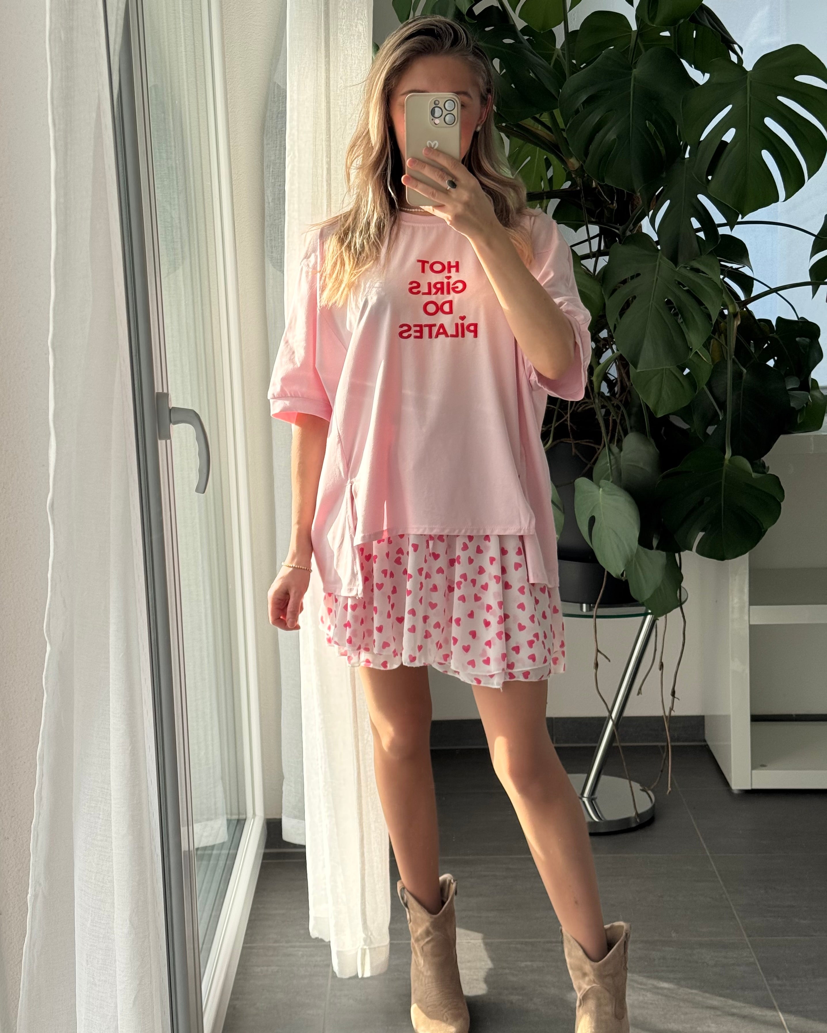 Oversize T-Shirt Hot Girls do pilates rosa