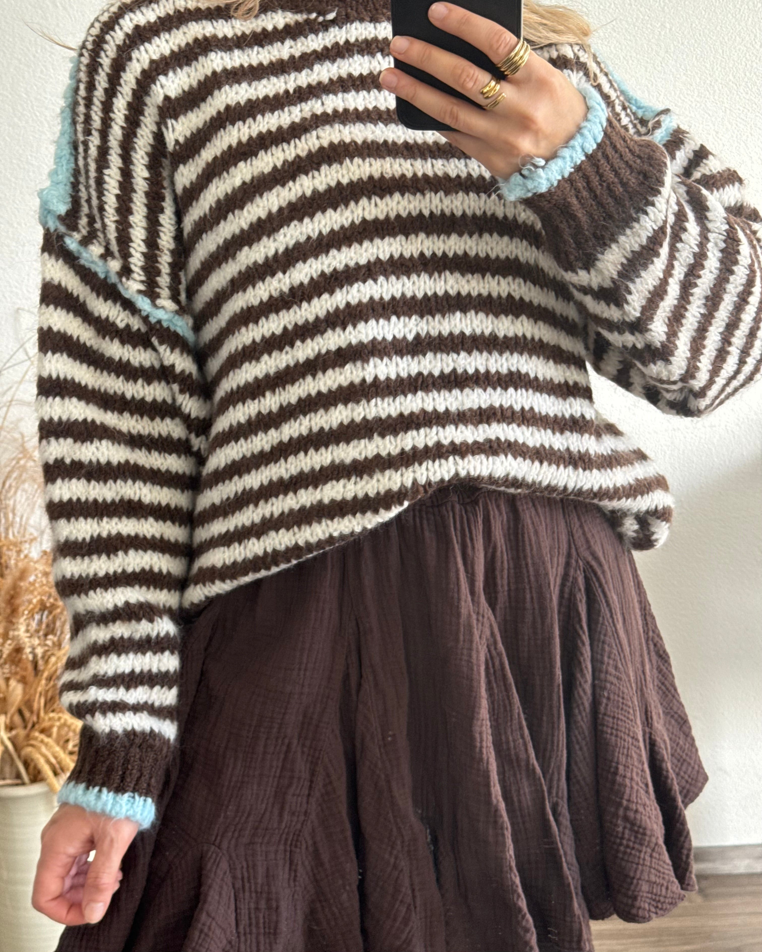 Kuschelweicher Strickpullover Chocolate Blue