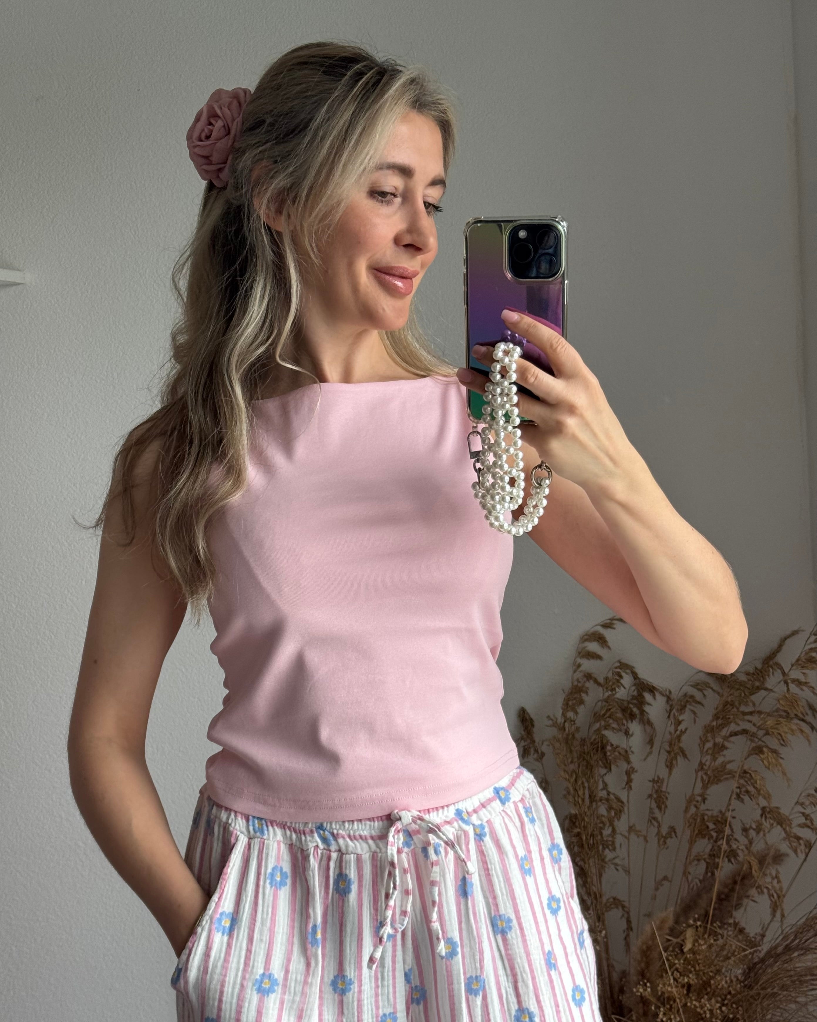 LOUNGE SHIRT ROSA kurzarm