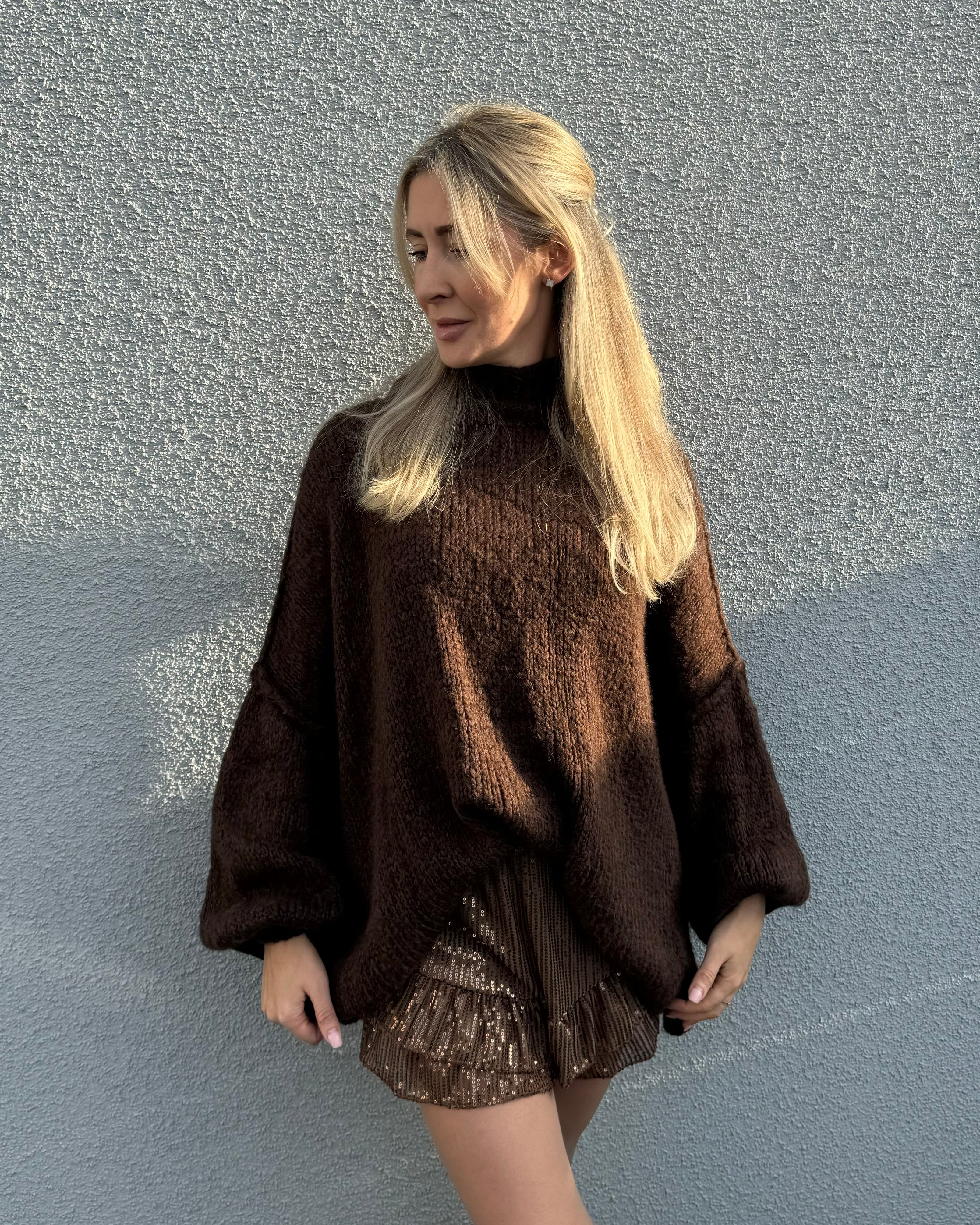 Oversize Pullover aus Wolle und Mohair SCHOKO