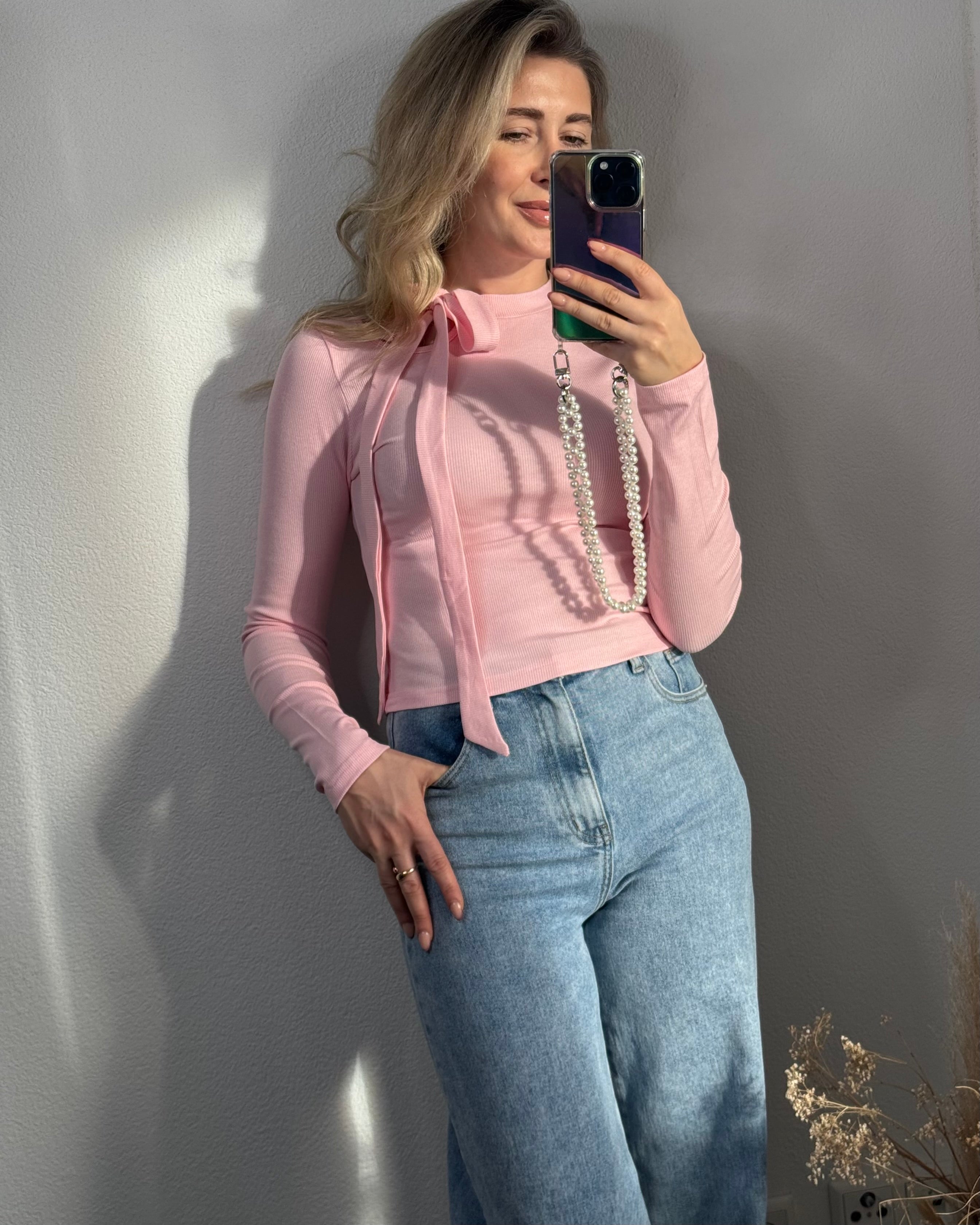 softy top mit Schleife ROSA