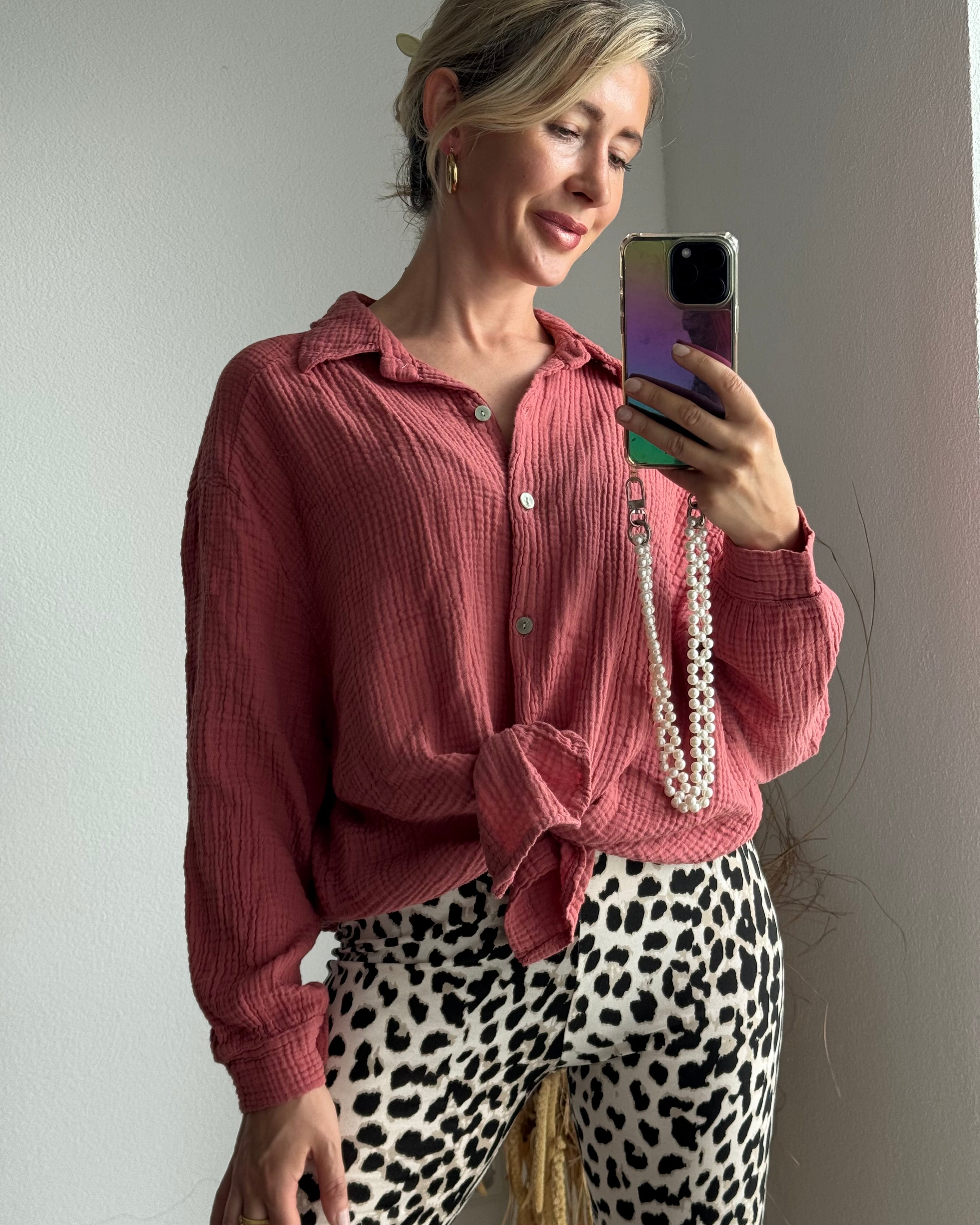 Musselinbluse Pastellgelb