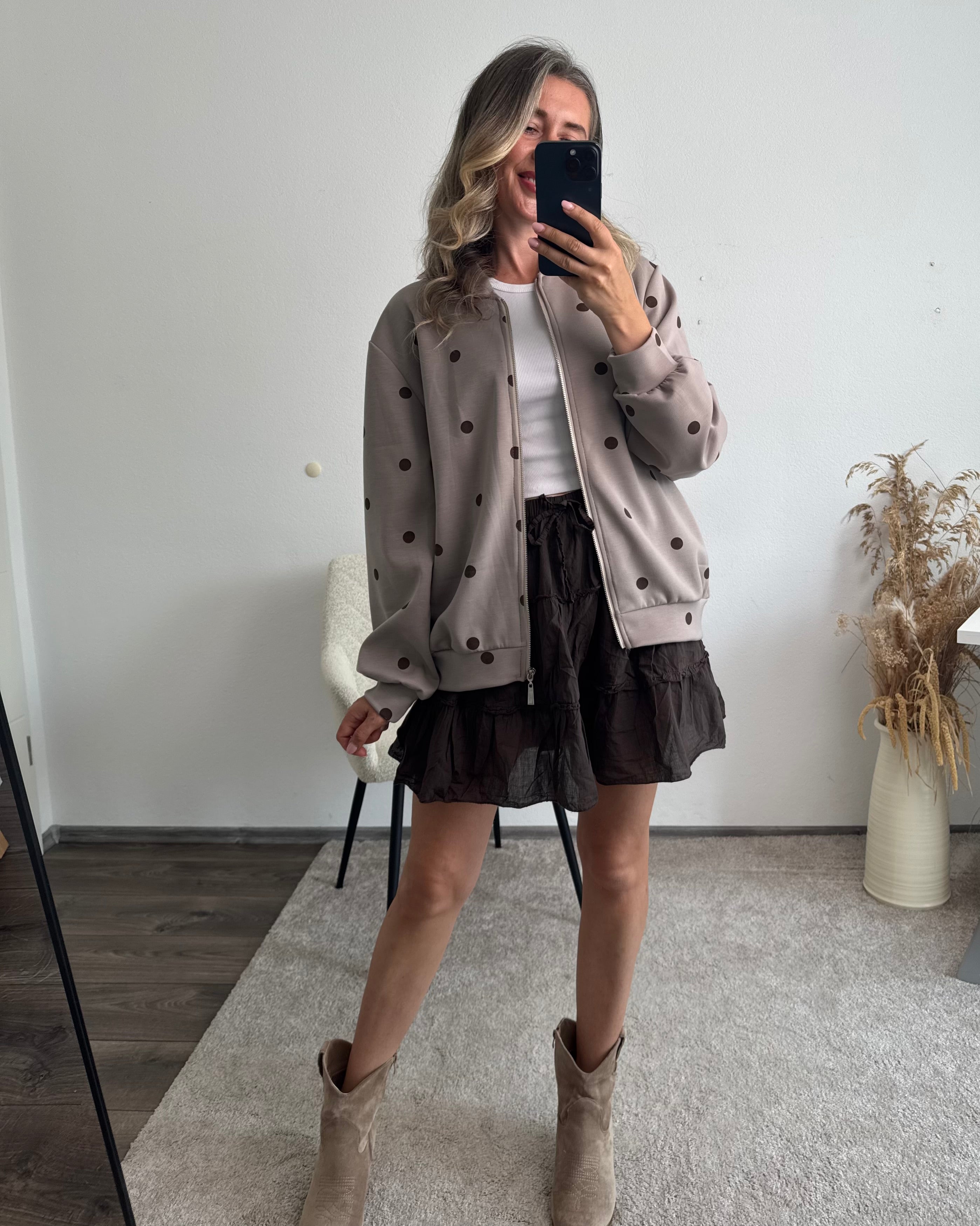 Sweatjacke Mocha Dots