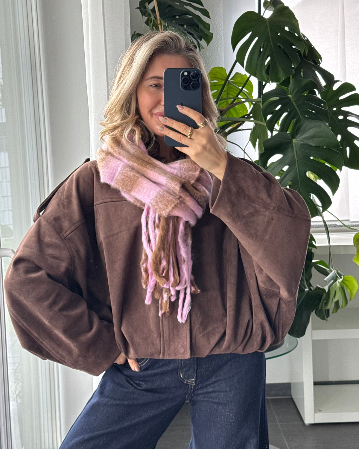 Rosalie Check Schal Lila/Mocha