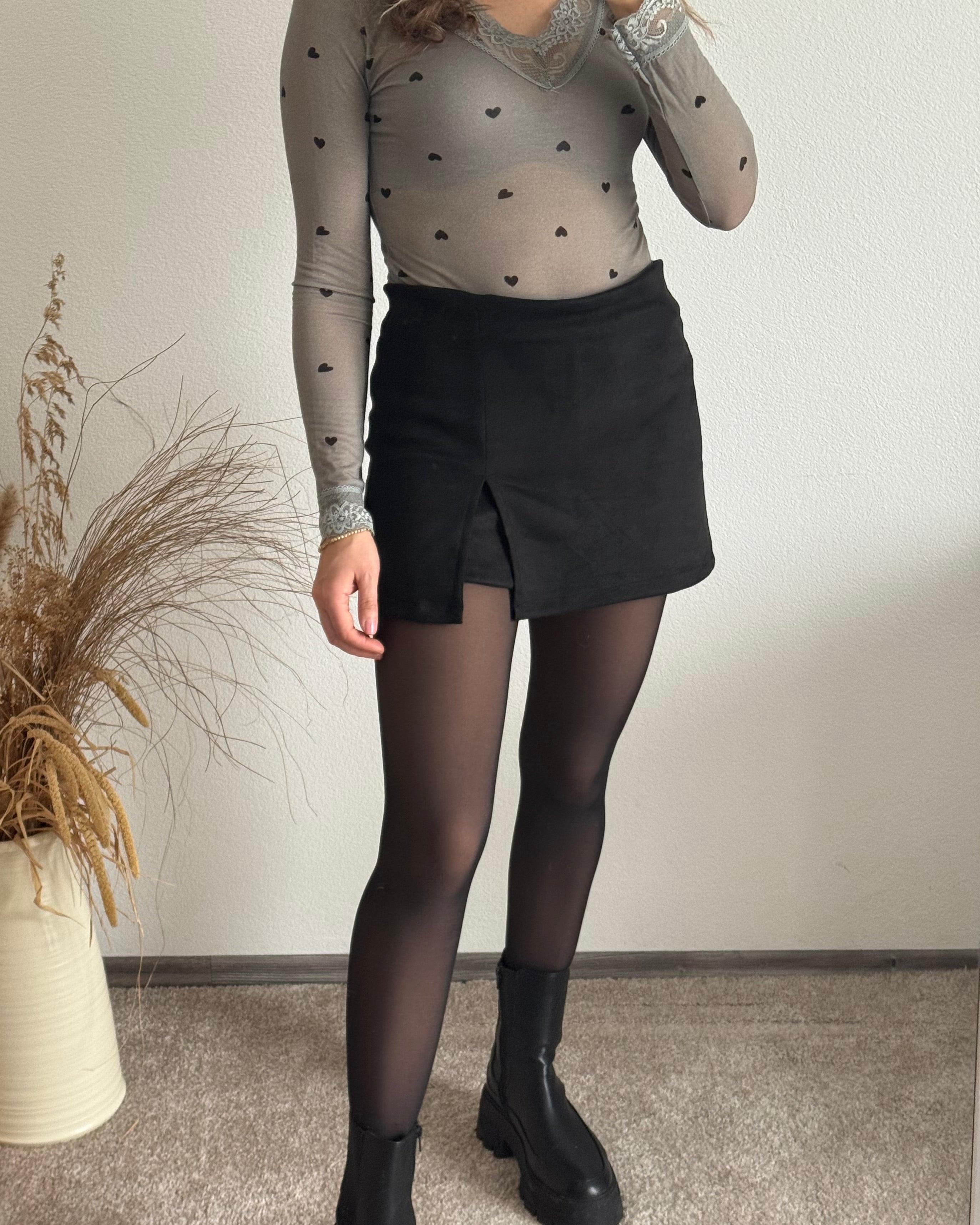 Hosenrock Wildlederoptik Schwarz