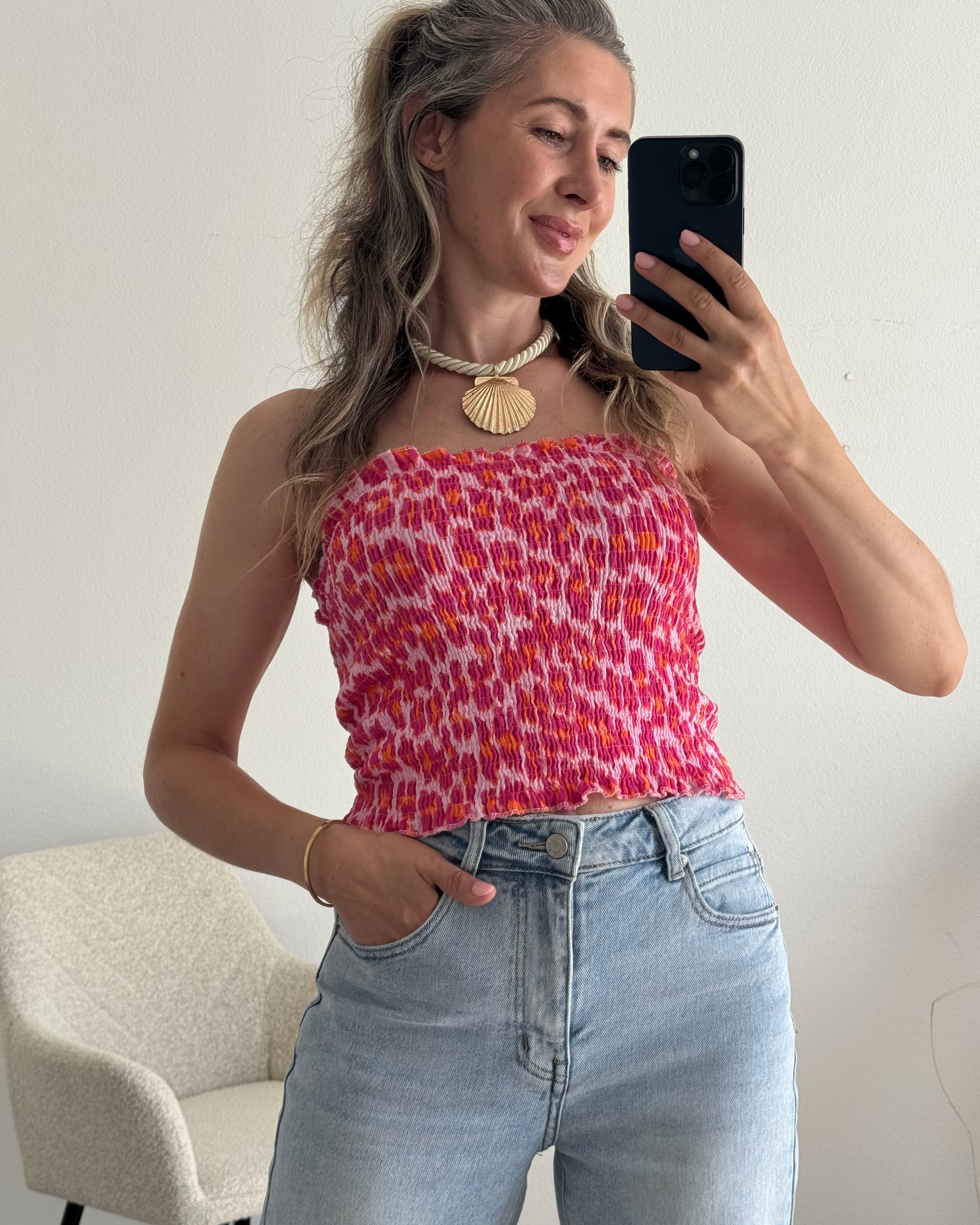 Bandeau Top Leo Pink