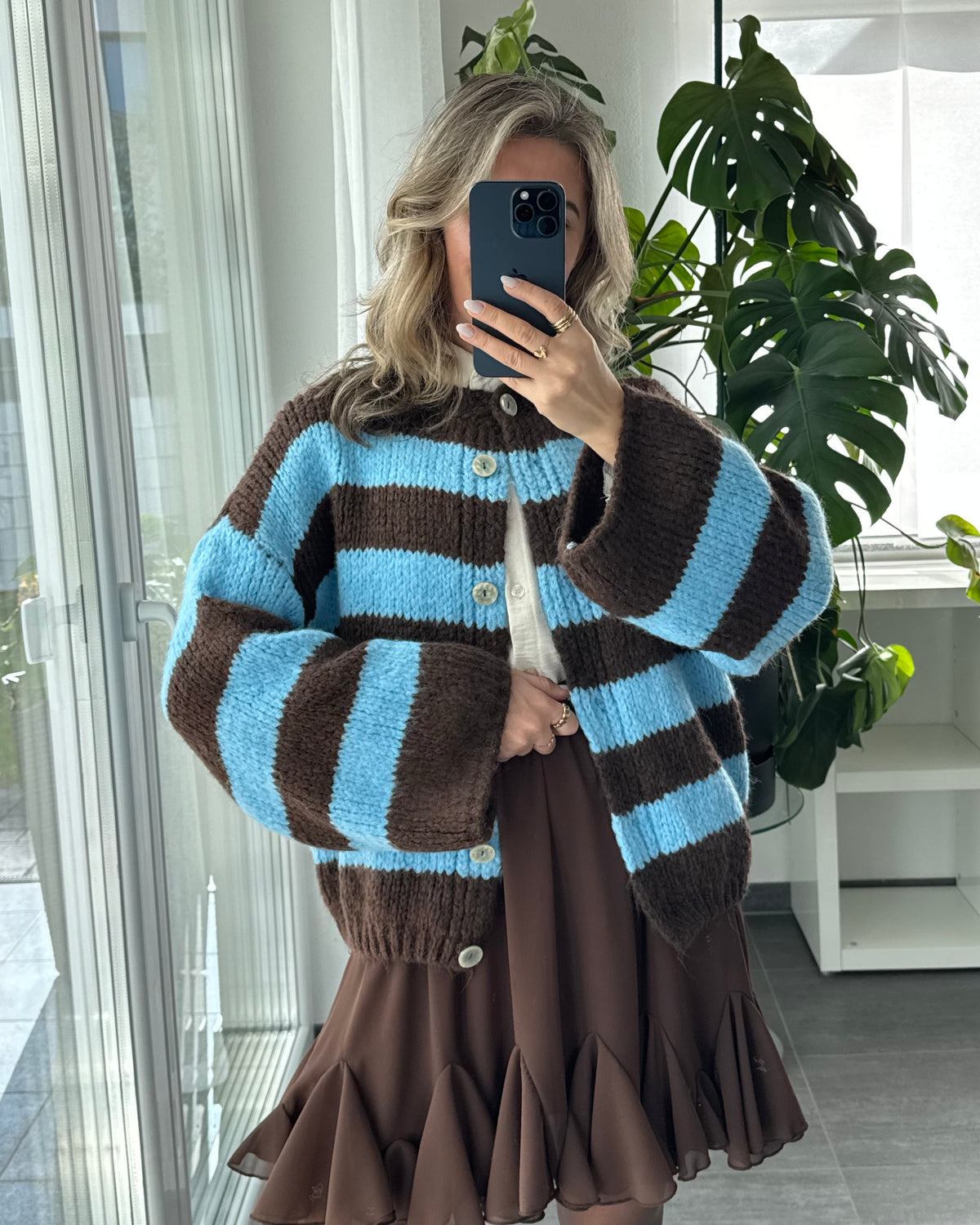 Strickjacke Molly Braun Türkis