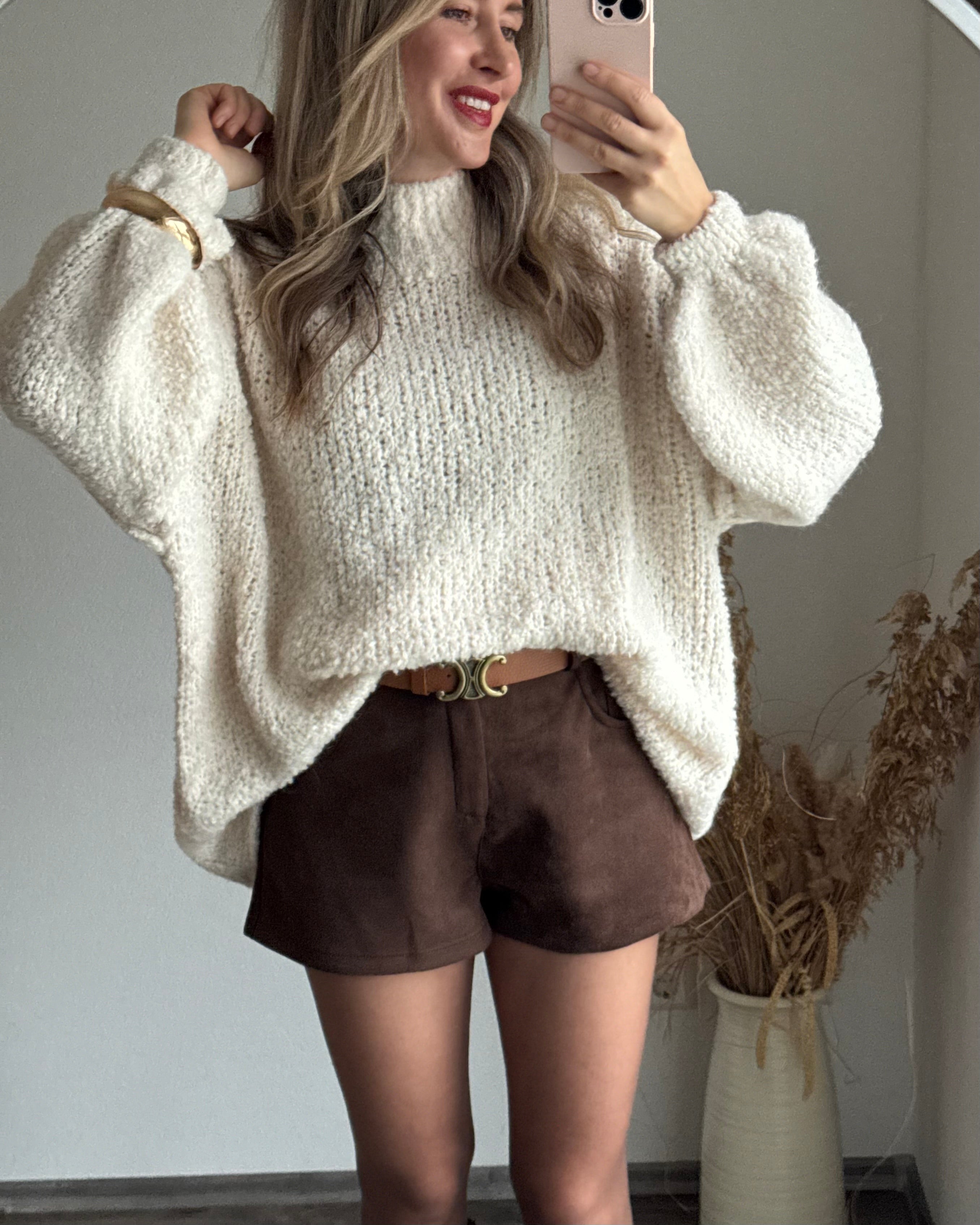 Shorts Wildlederoptik Braun