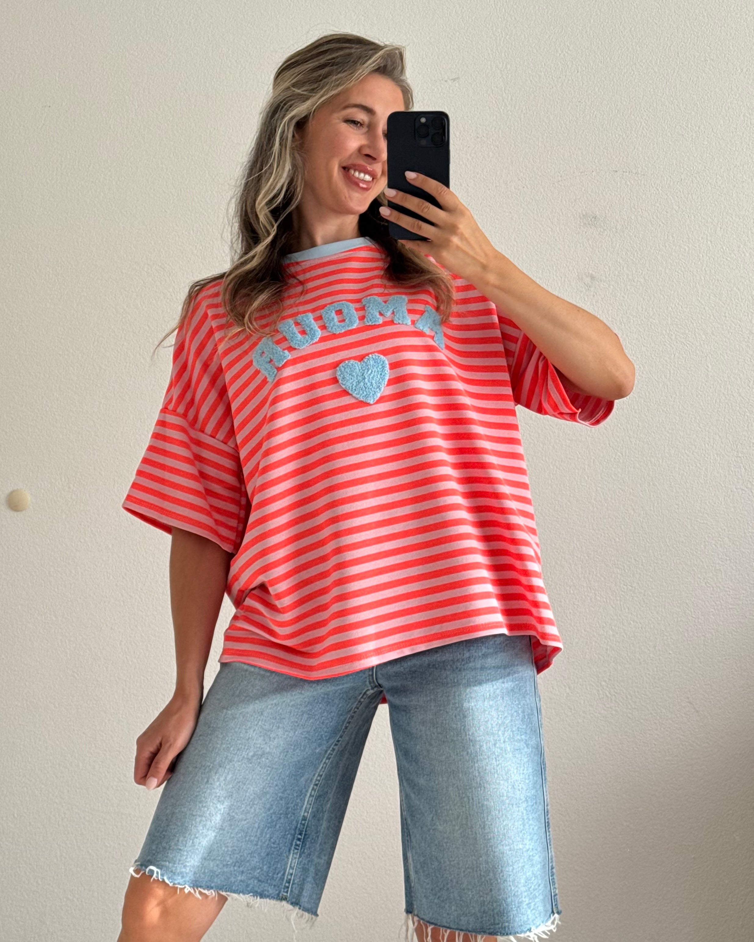 Shirt Amour Teddy Korallrot