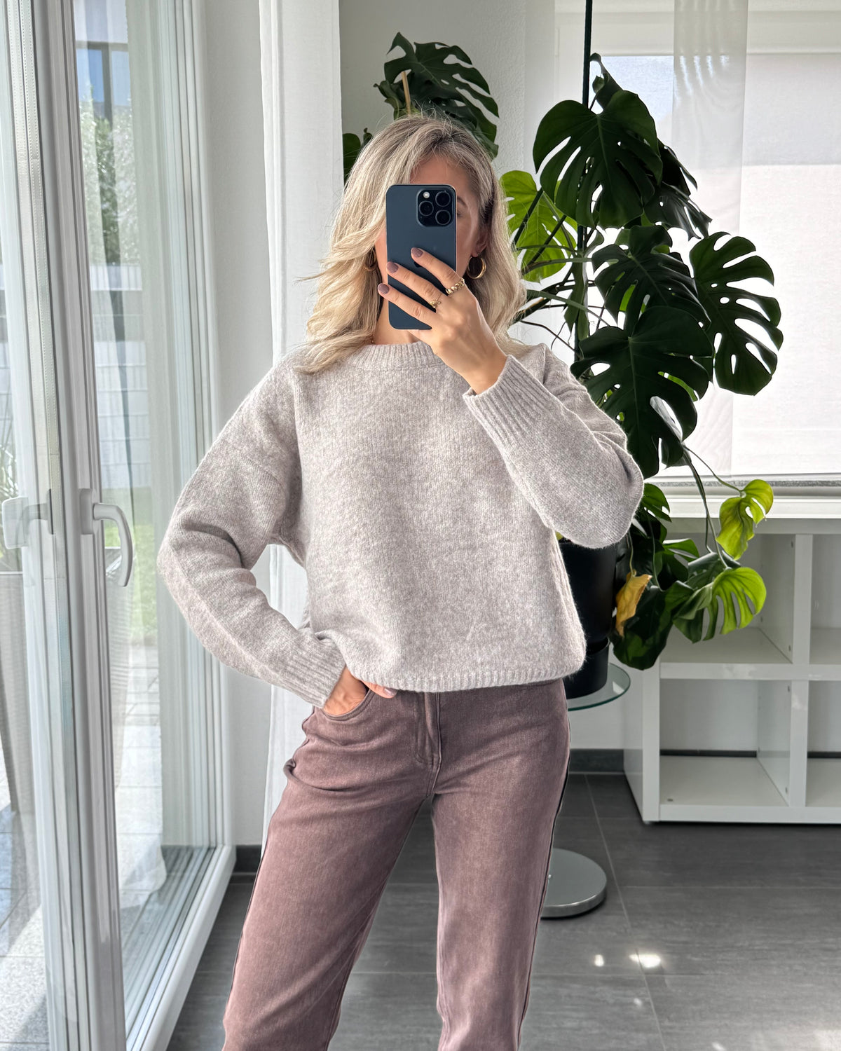 supersoft oversize Pullover Taupe