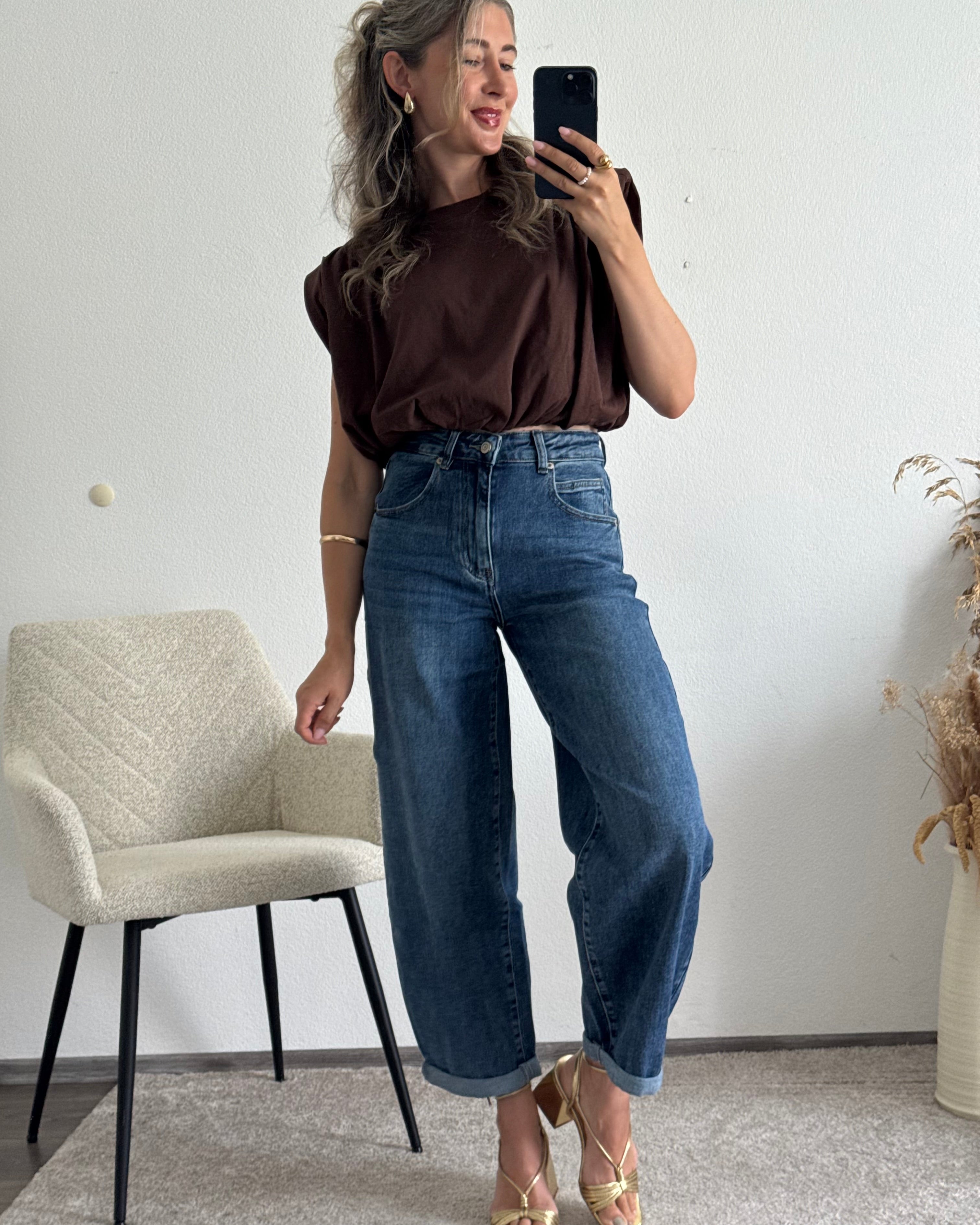 Stretch Ballon Jeans Blau