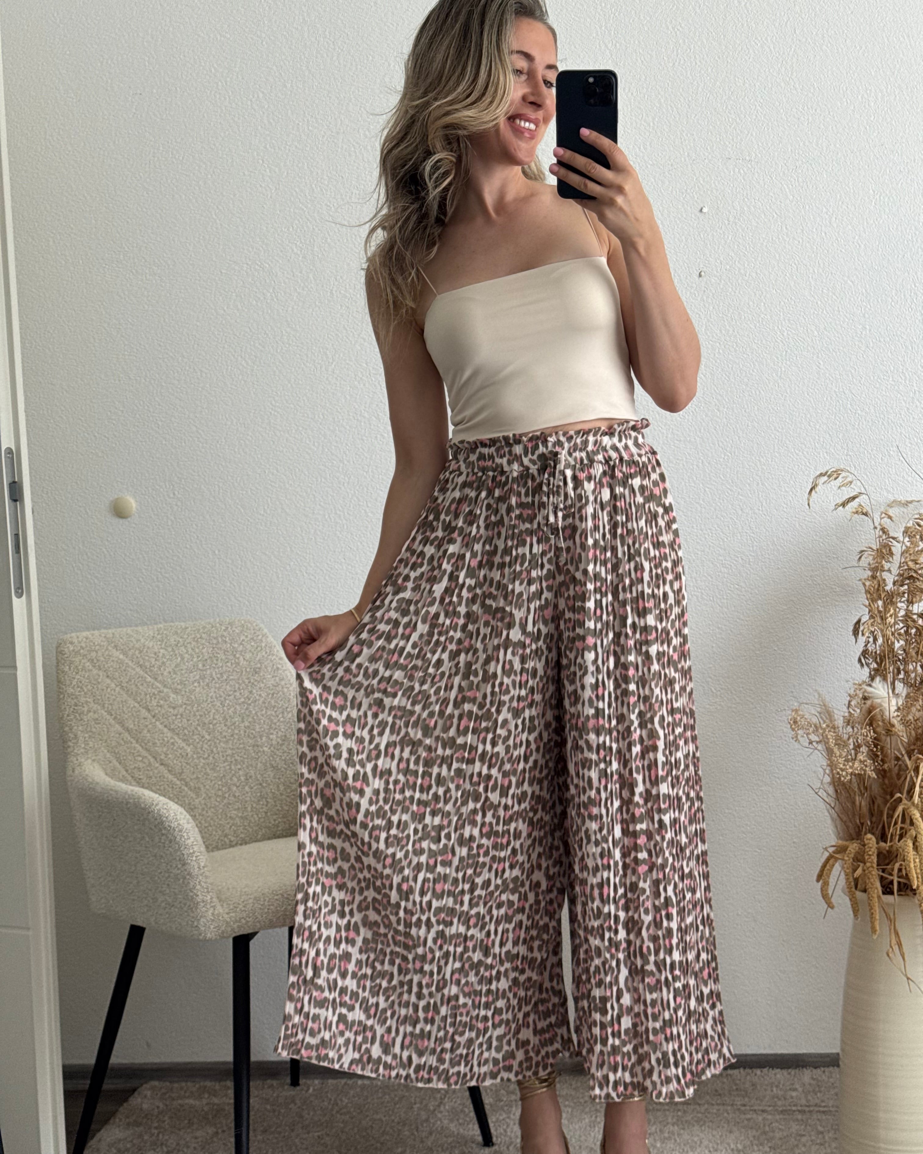 Plisseehose Leo Taupe