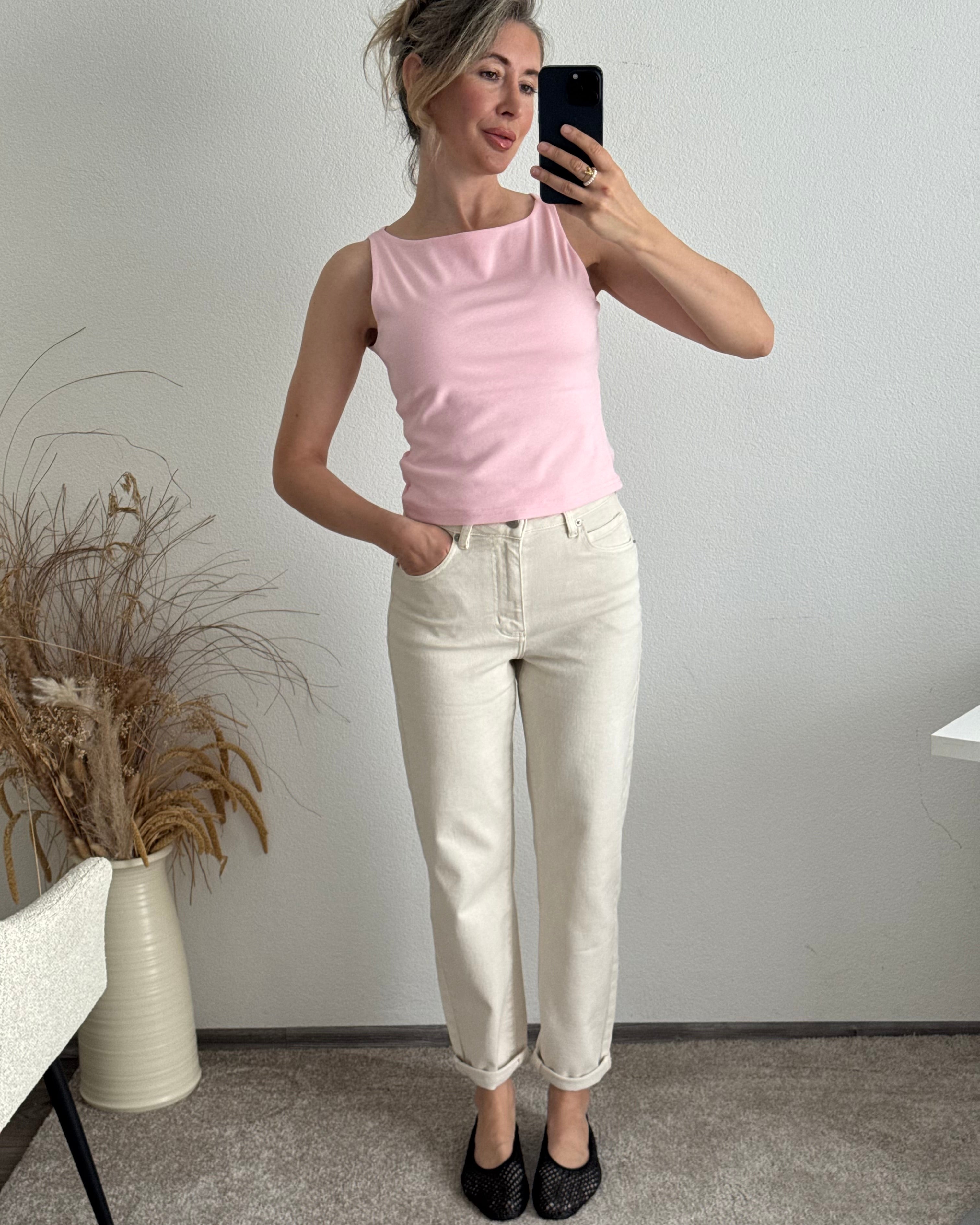 MOM JEANS Beige