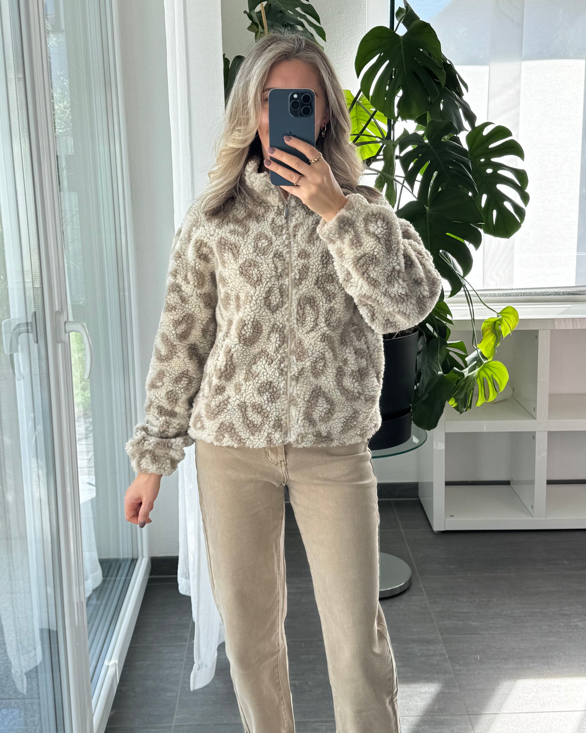 Teddyjacke Leo Beige