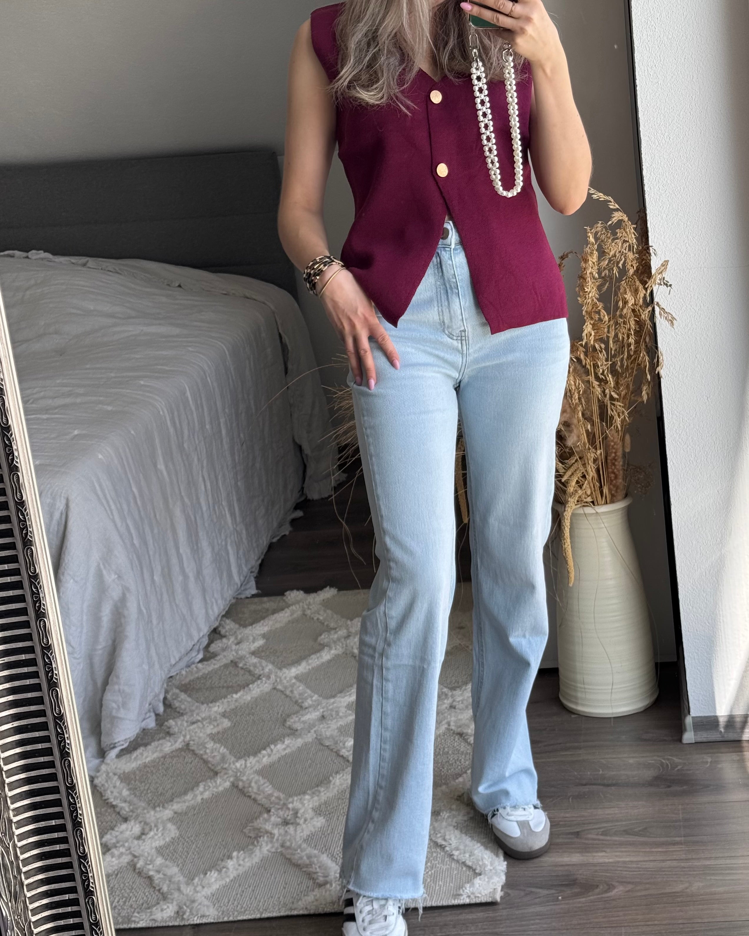 Straight Stretch Jeans hellblau