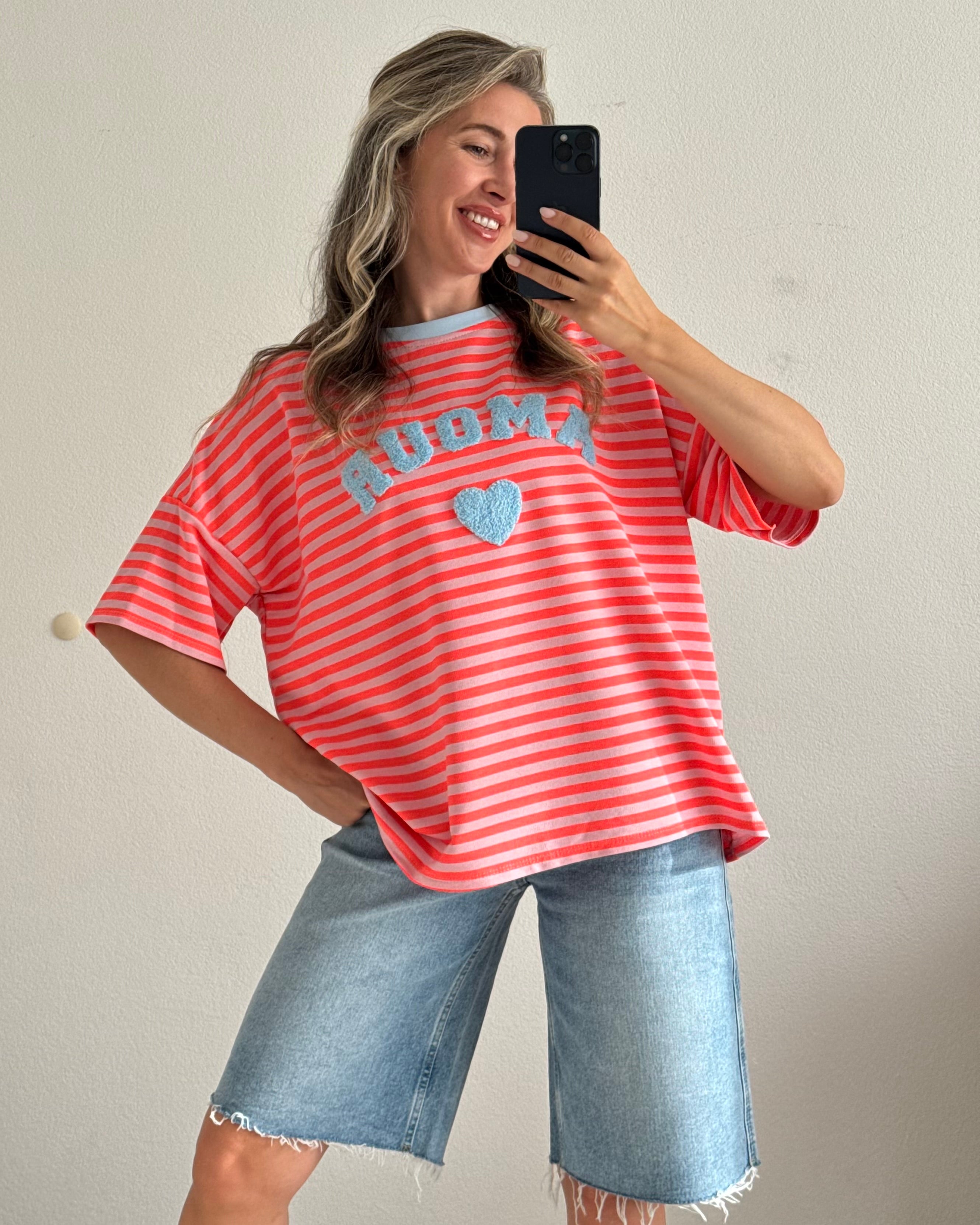 Shirt Amour Teddy Korallrot