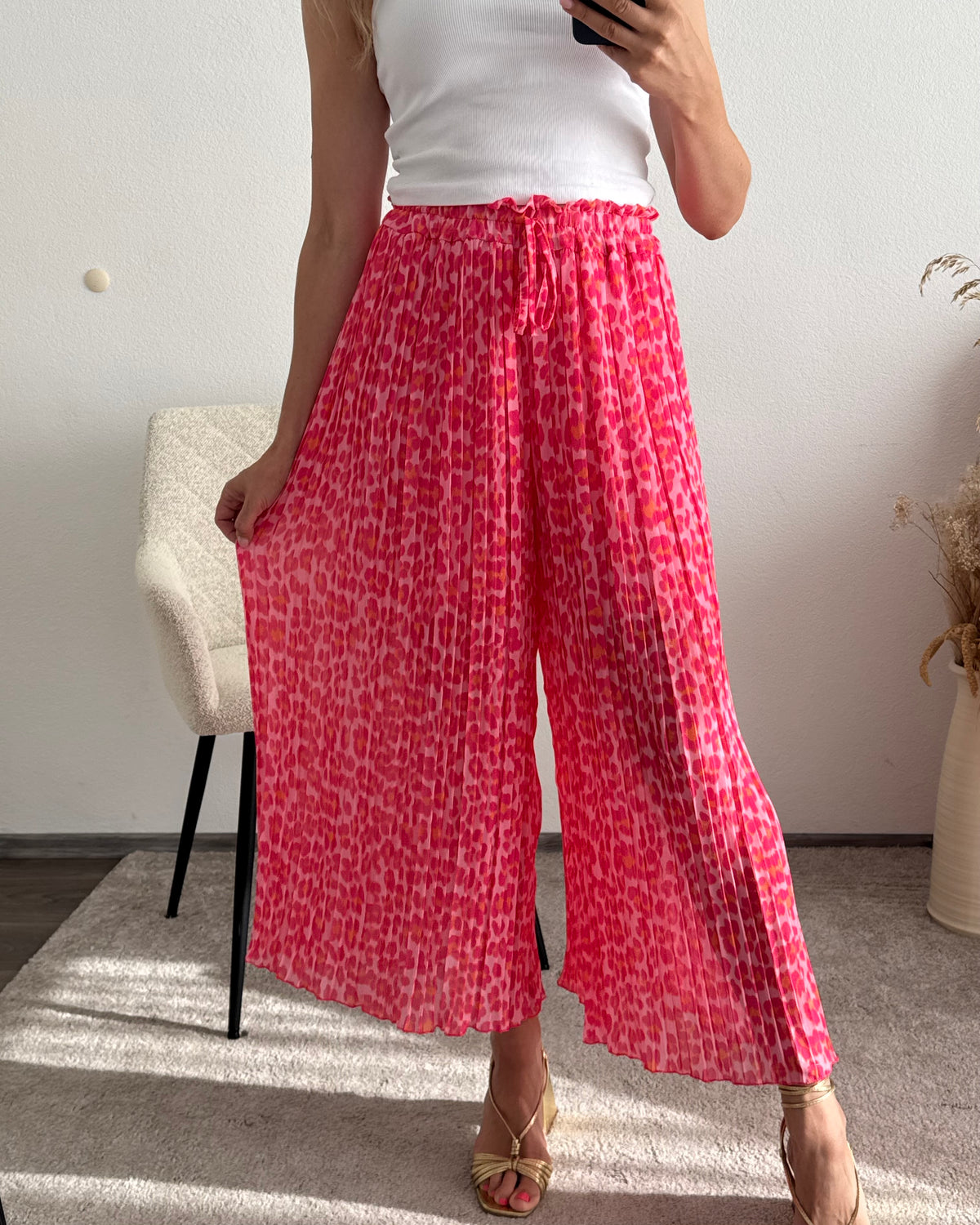 Plisseehose Leo Pink Orange