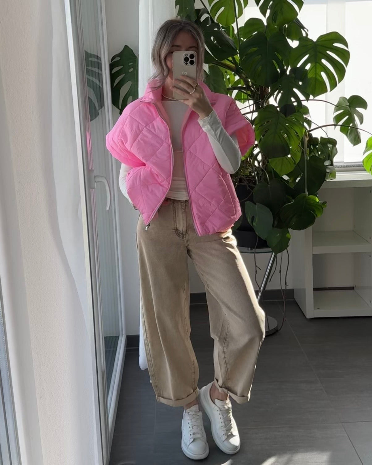 Stretch Balloon Jeans Dark Beige