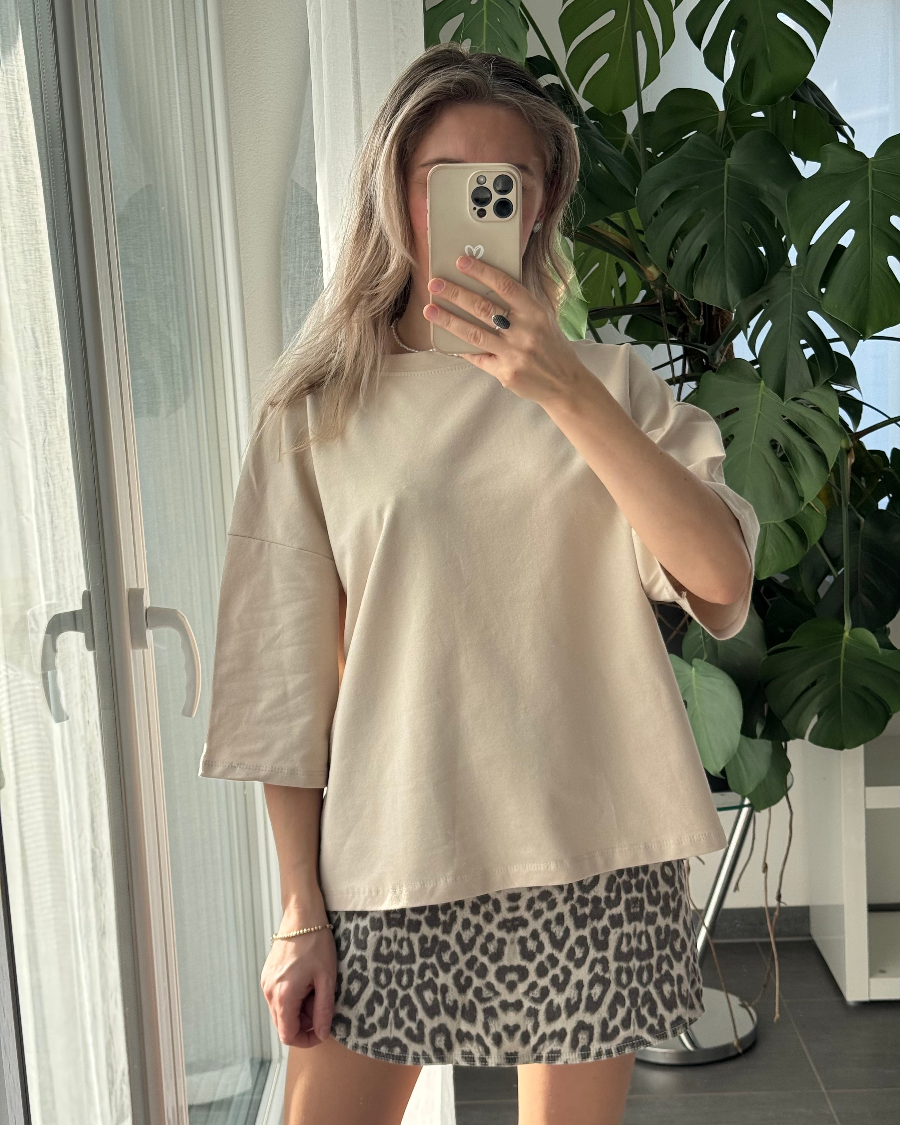 hochwertiges Oversize Shirt beige