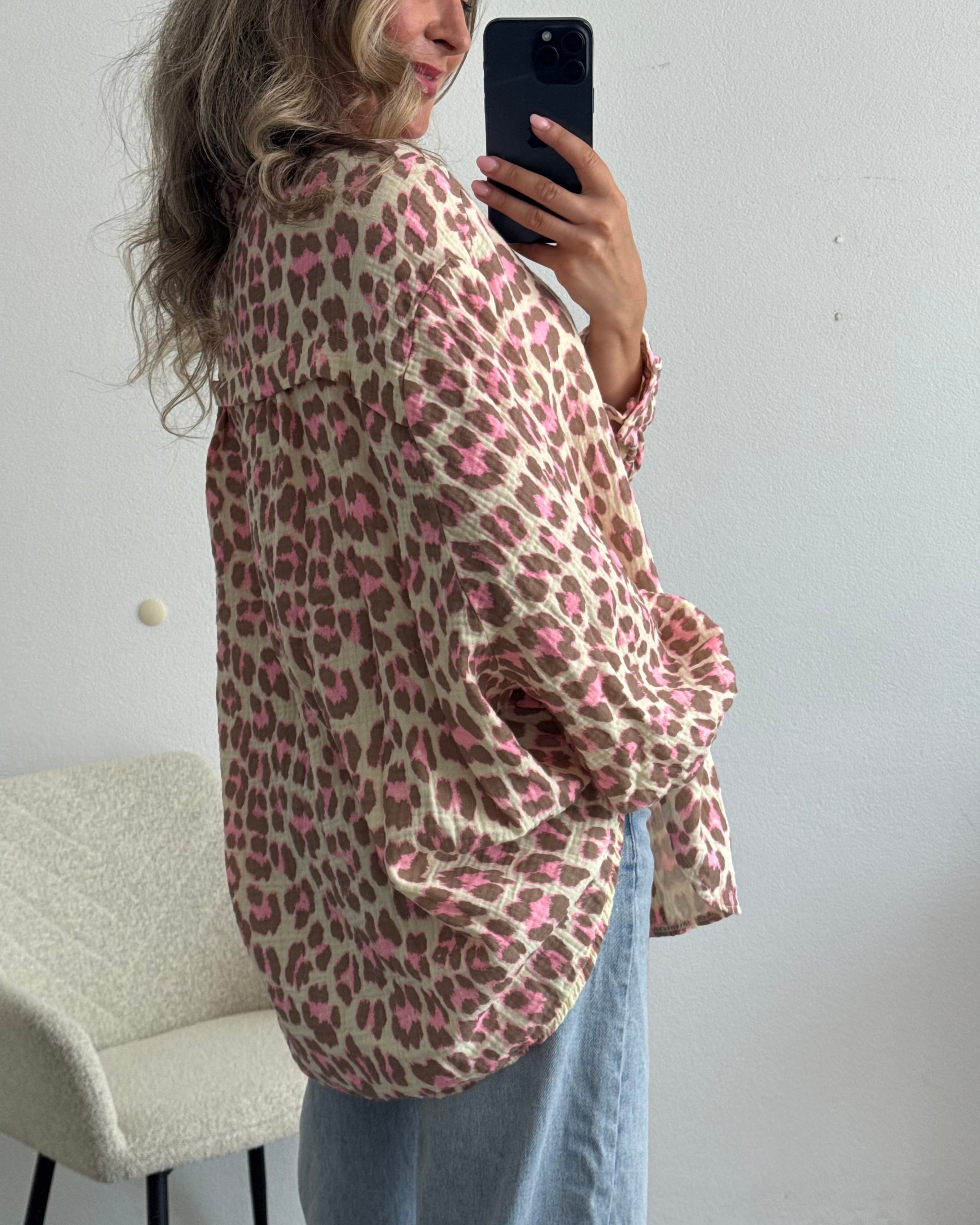 Musselinbluse Leo Rosa