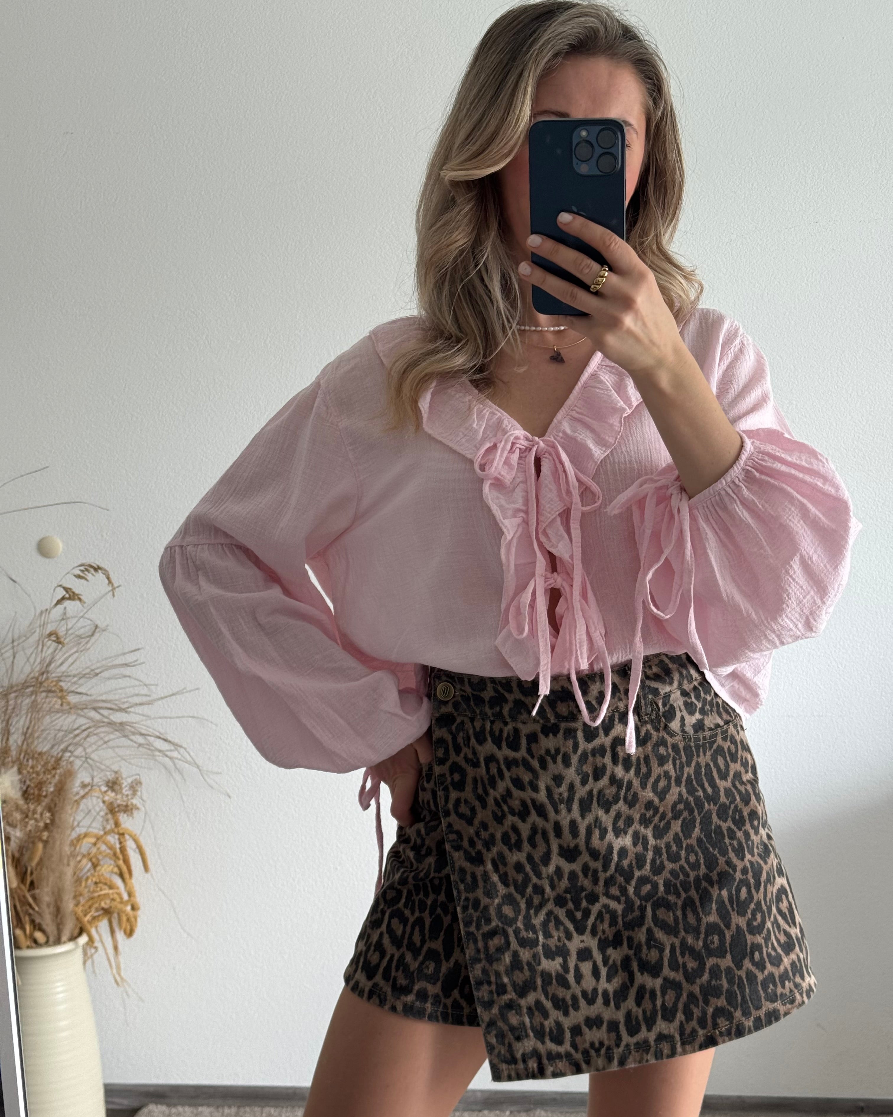 Rüschenbluse Mila rosa