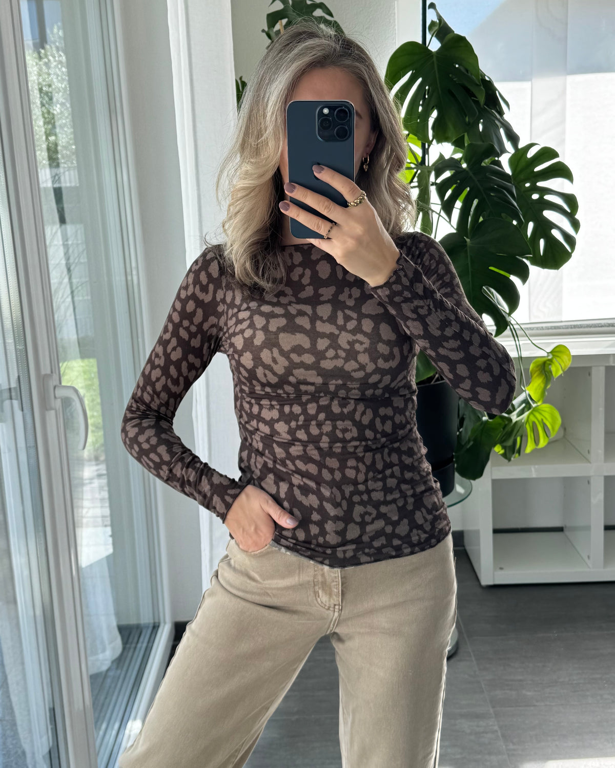 Kaschmir Longsleeve Leo Braun Premium-Qualität
