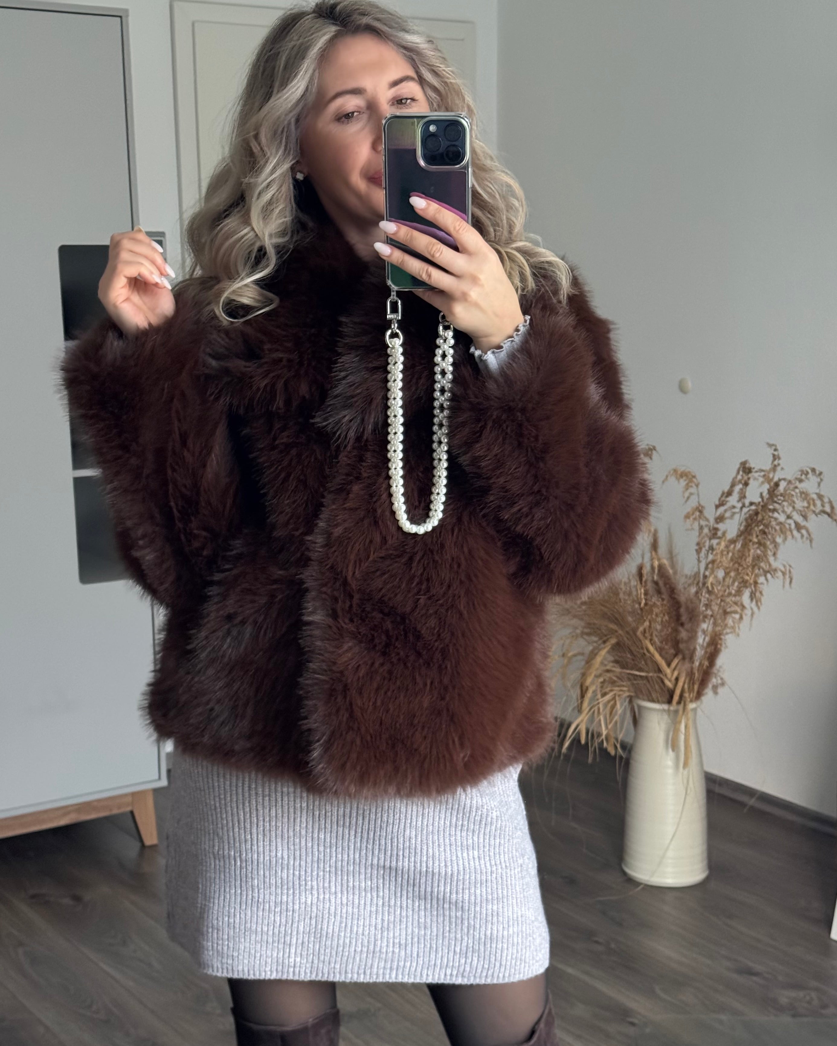 Kunstfell Jacke BRAUN