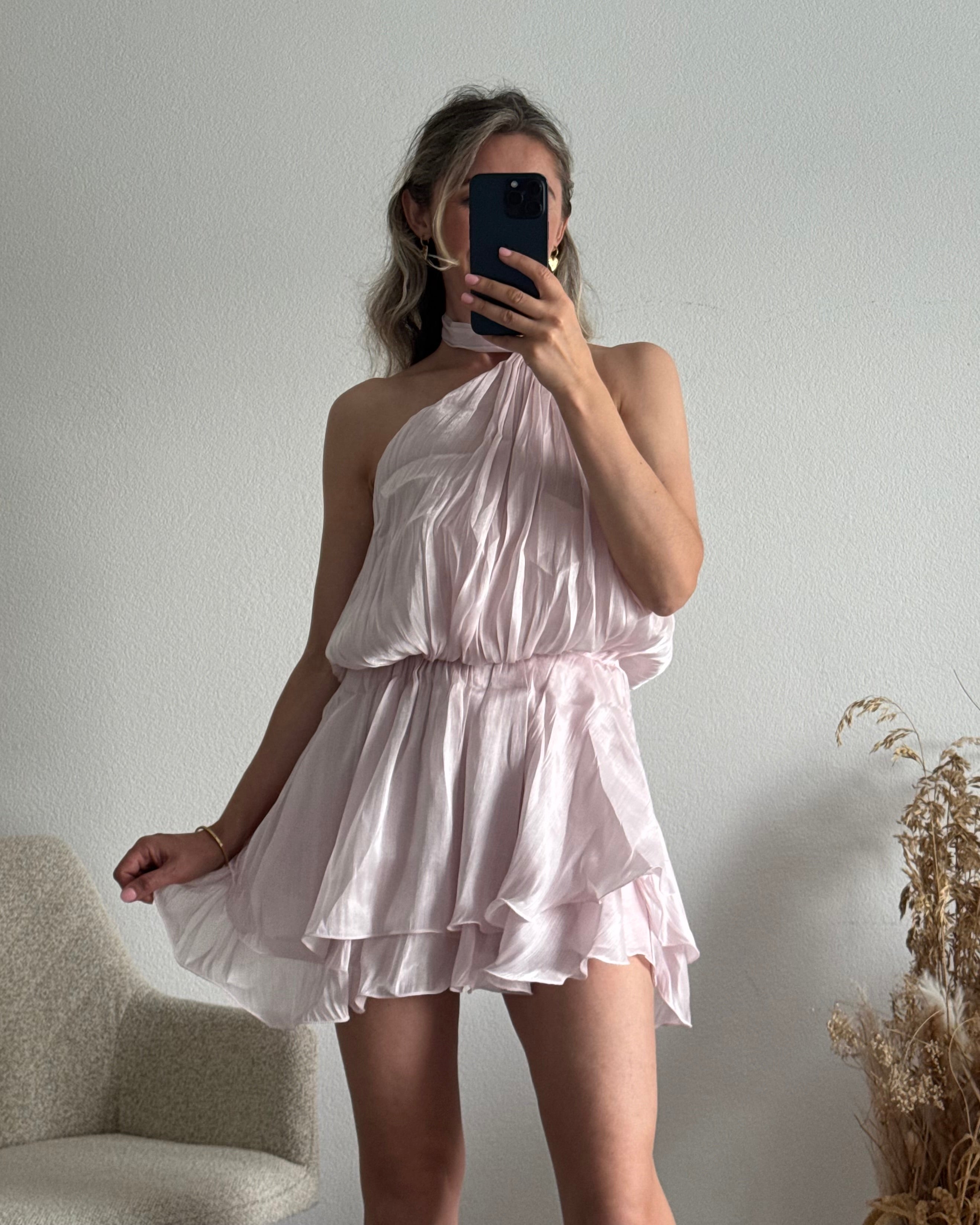 Golden Hour Mini Kleid rosa
