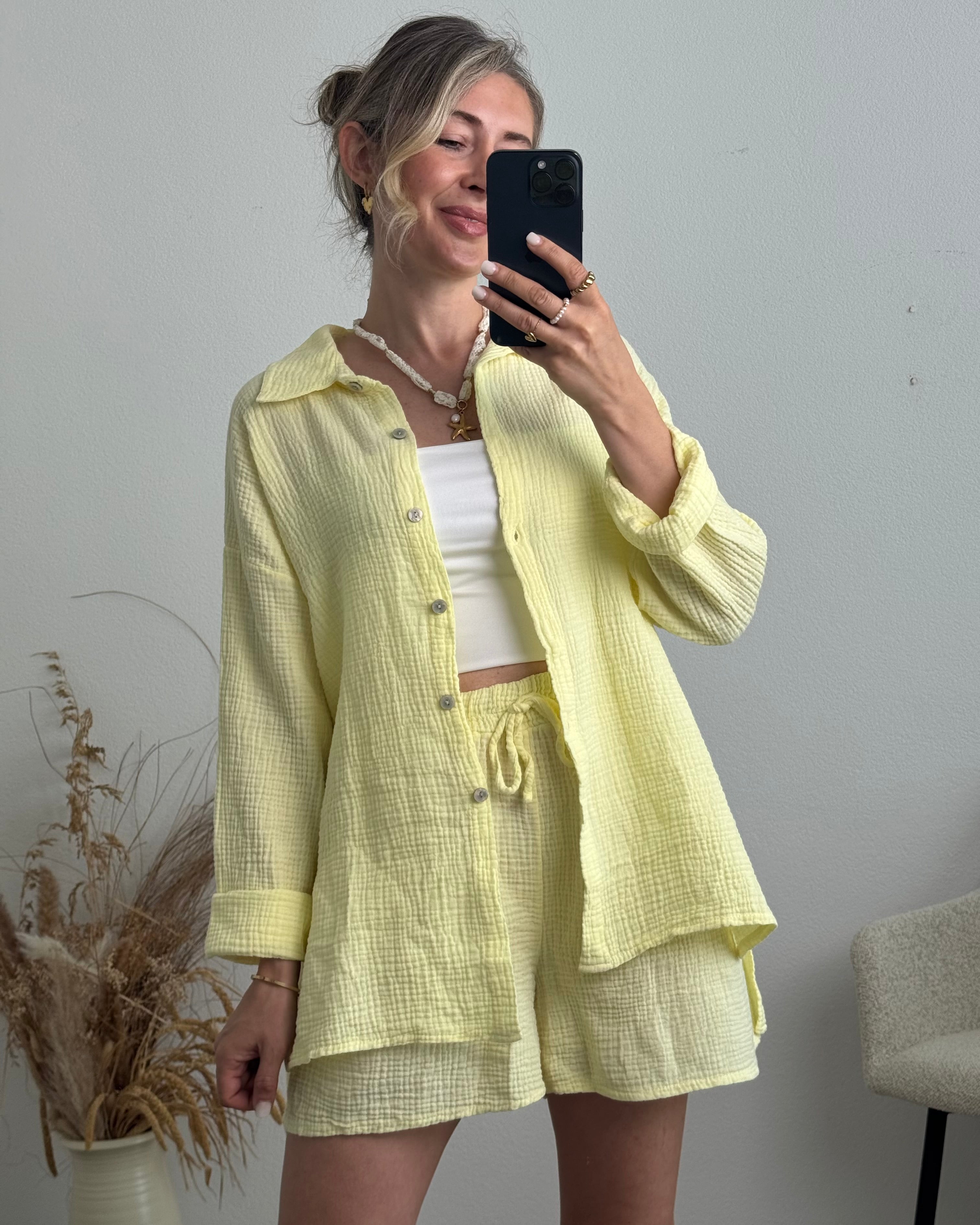 Musselin-Set Butter Yellow