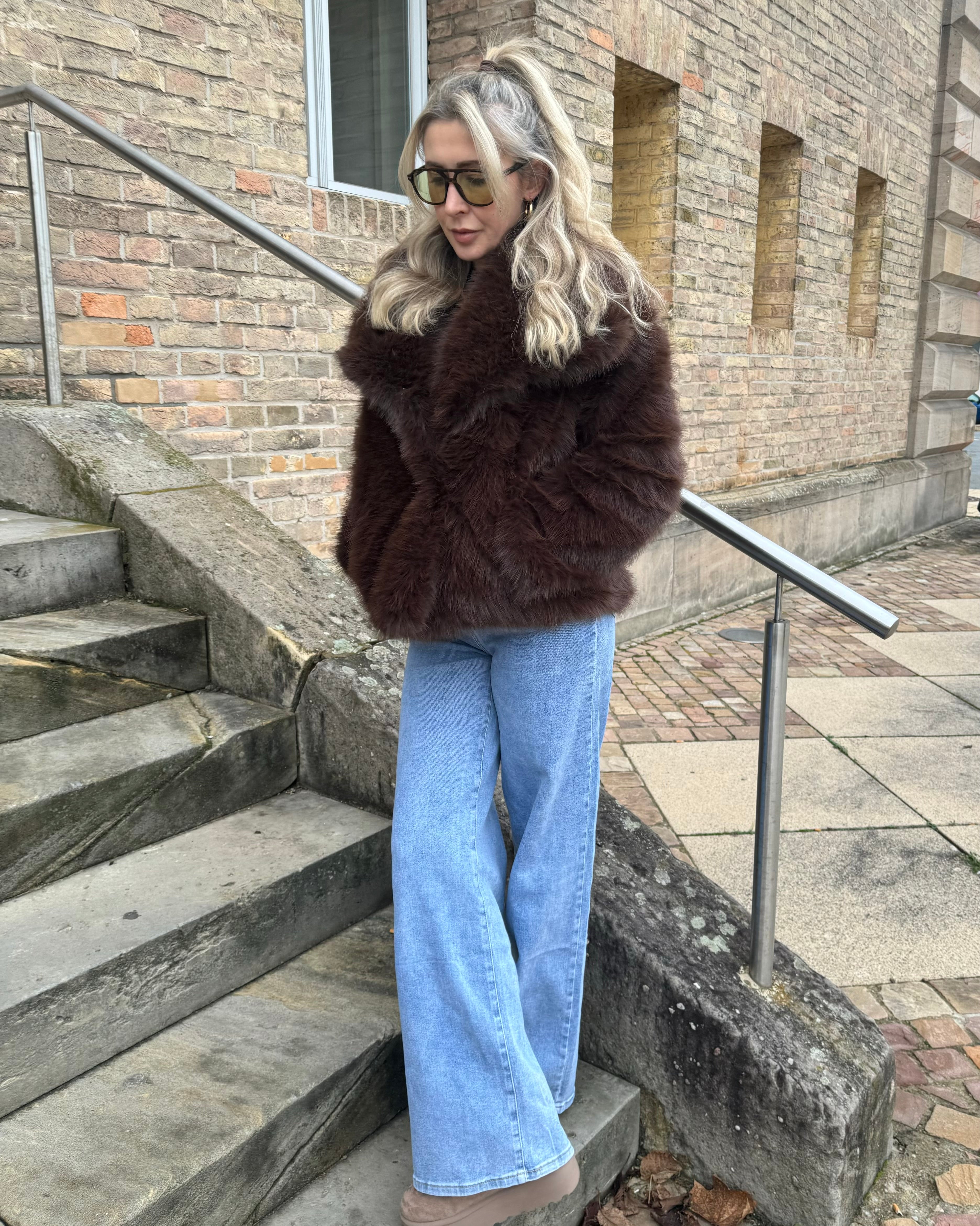 Kunstfell Jacke BRAUN