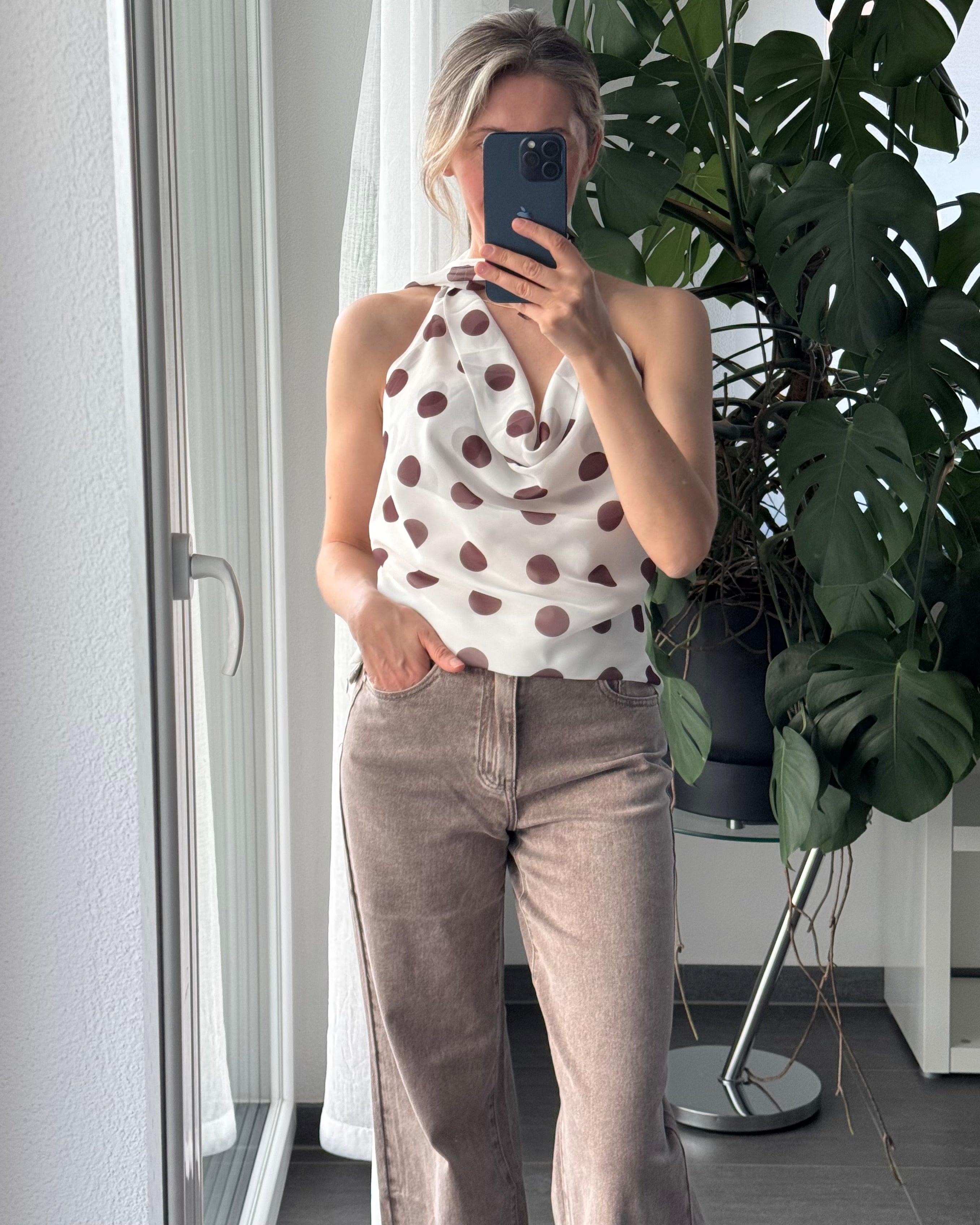 Polka Dots Top weiß