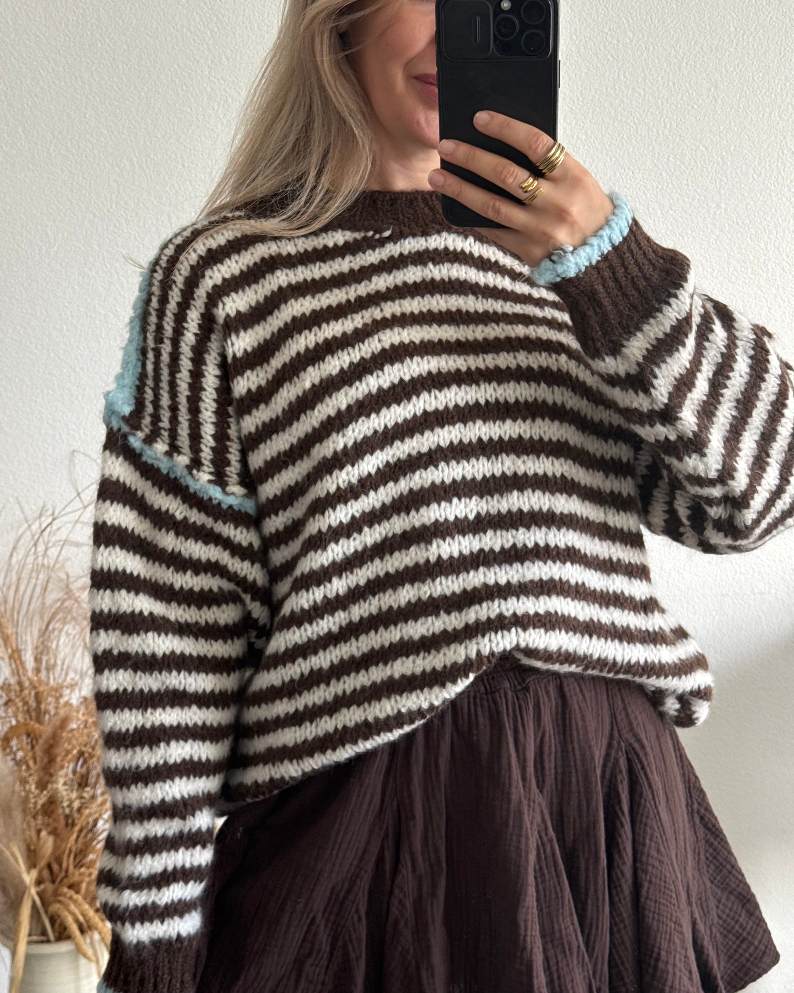 Kuschelweicher Strickpullover Chocolate Blue