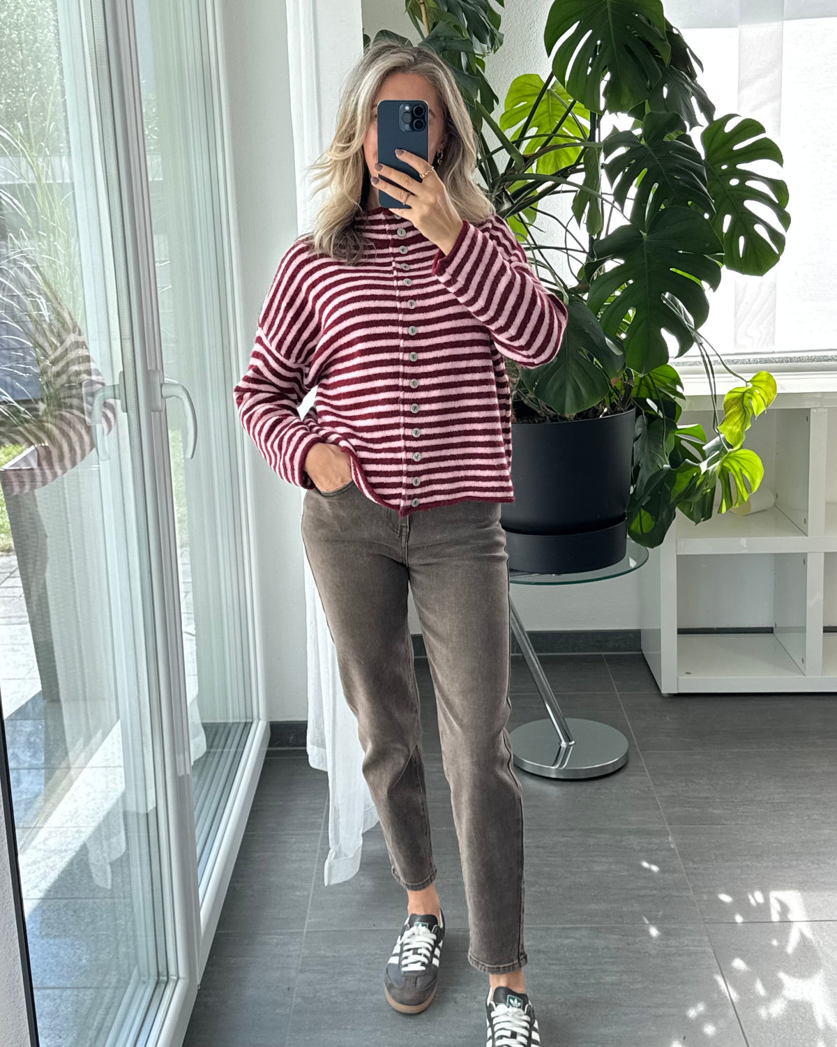 Cardigan Cozy Days Bordeaux Rosa