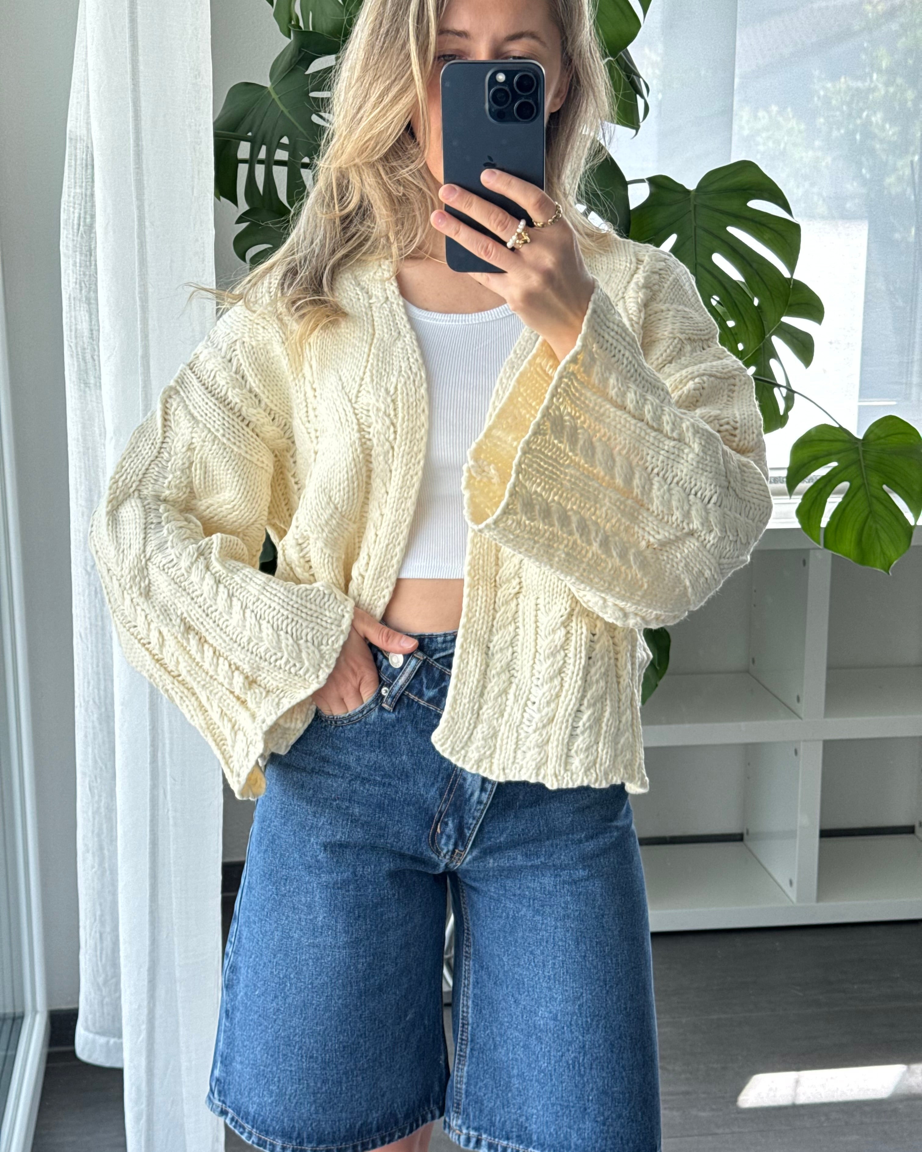 Offener Cardigan Creme