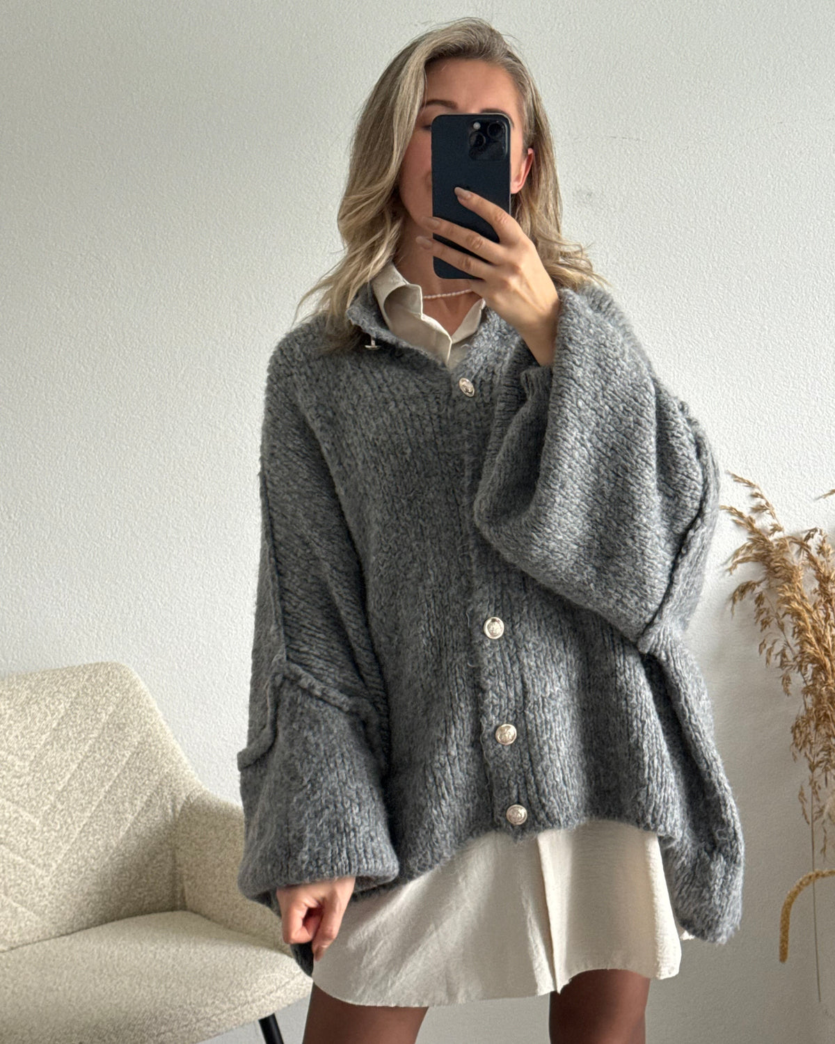 Strickjacke Elly Grau