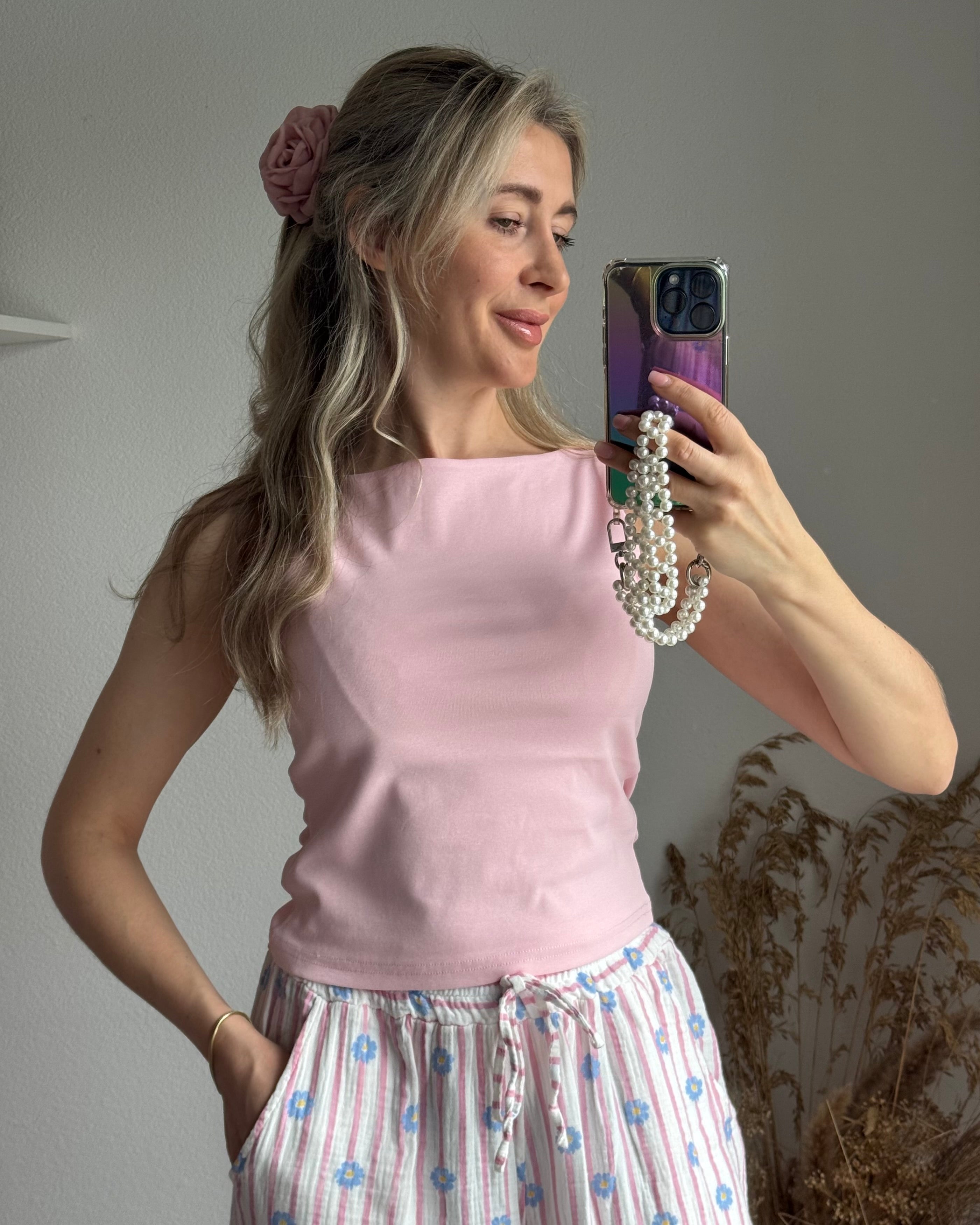 LOUNGE SHIRT ROSA kurzarm