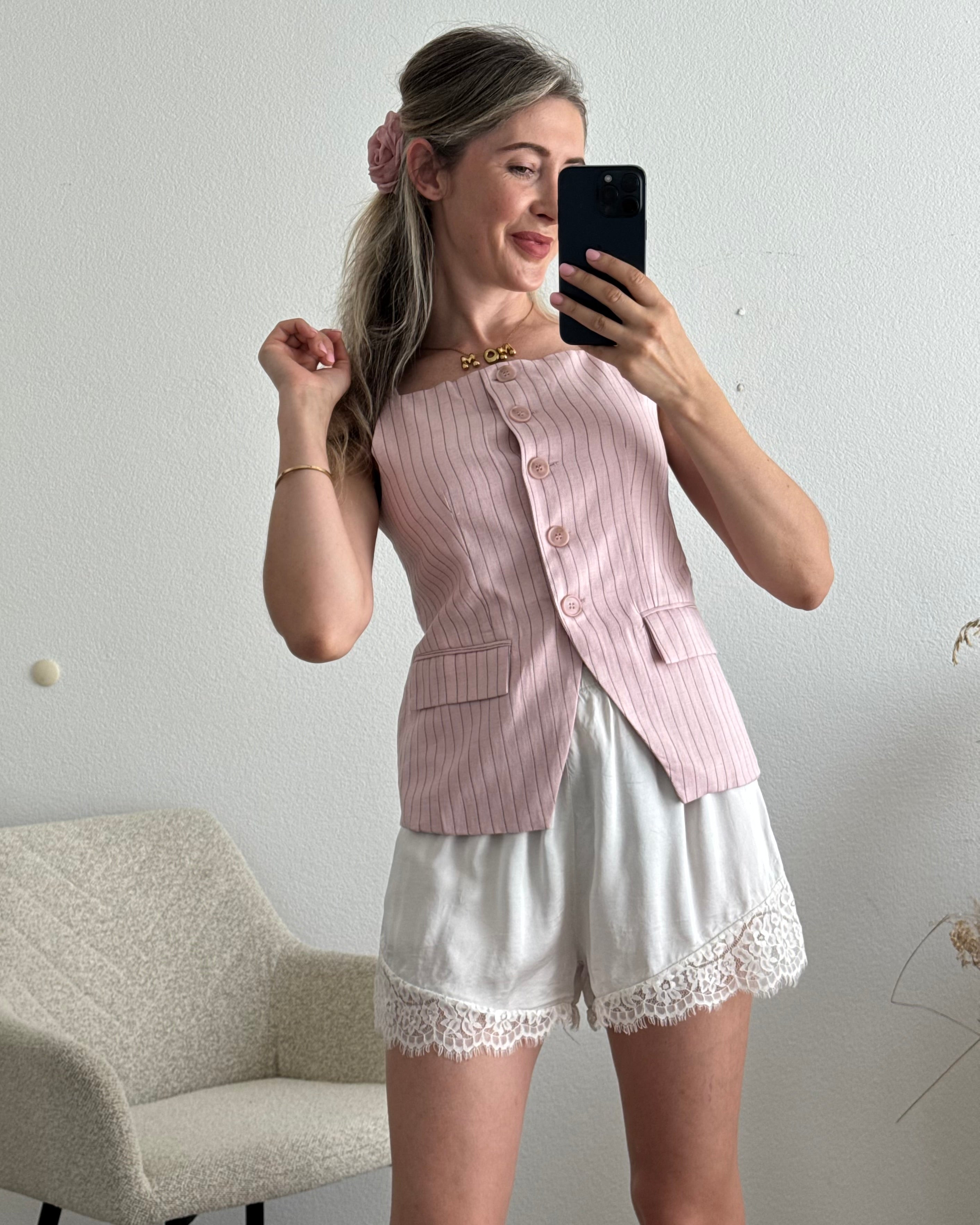 Spitzen Shorts Beige